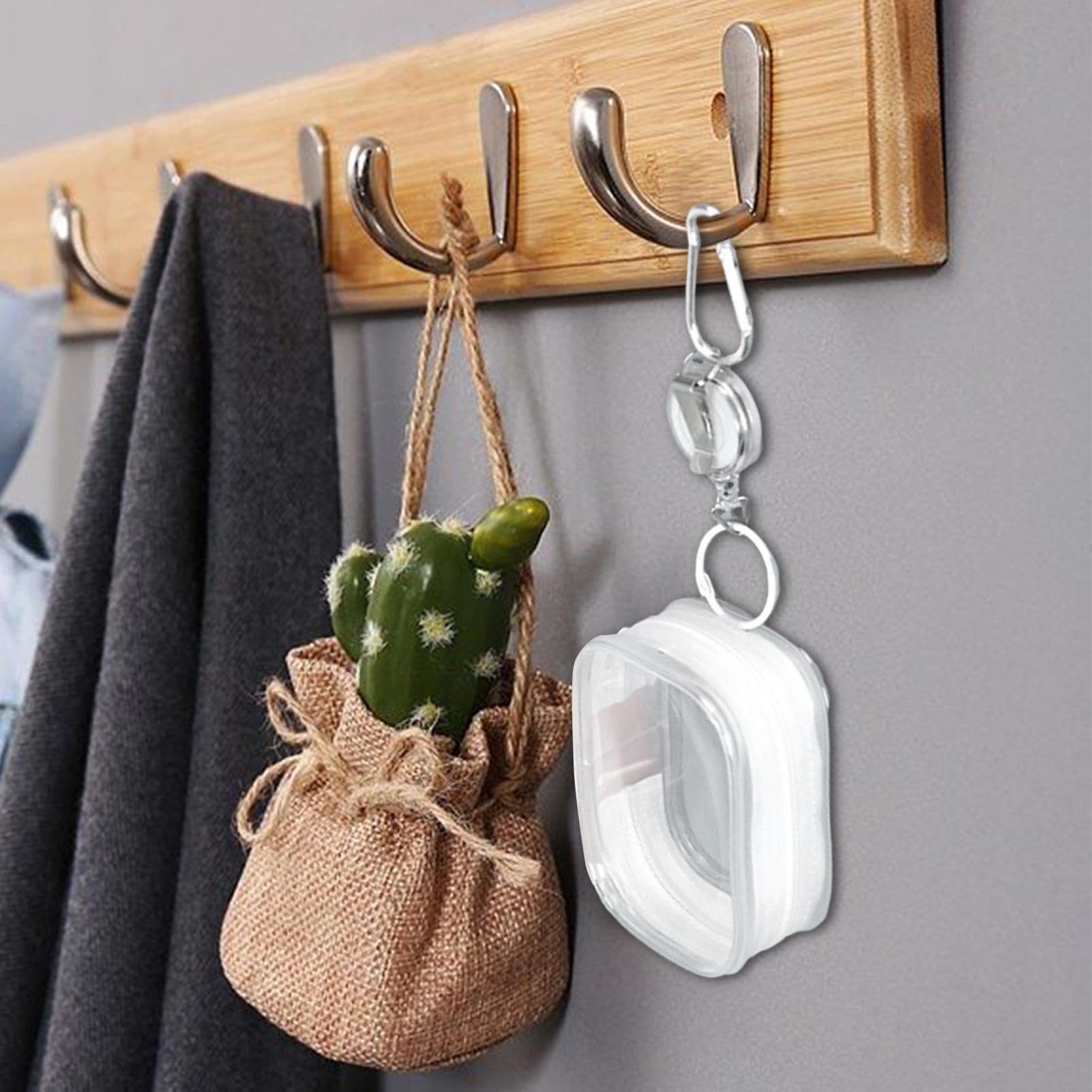 Organizer per cavi, borsa portaoggetti piccola, borsa organizer impermeabile, custodia trasparente per il trasporto, borsa da viaggio per cavo, caricabatterie, auricolari, Bianco, square, Unisex