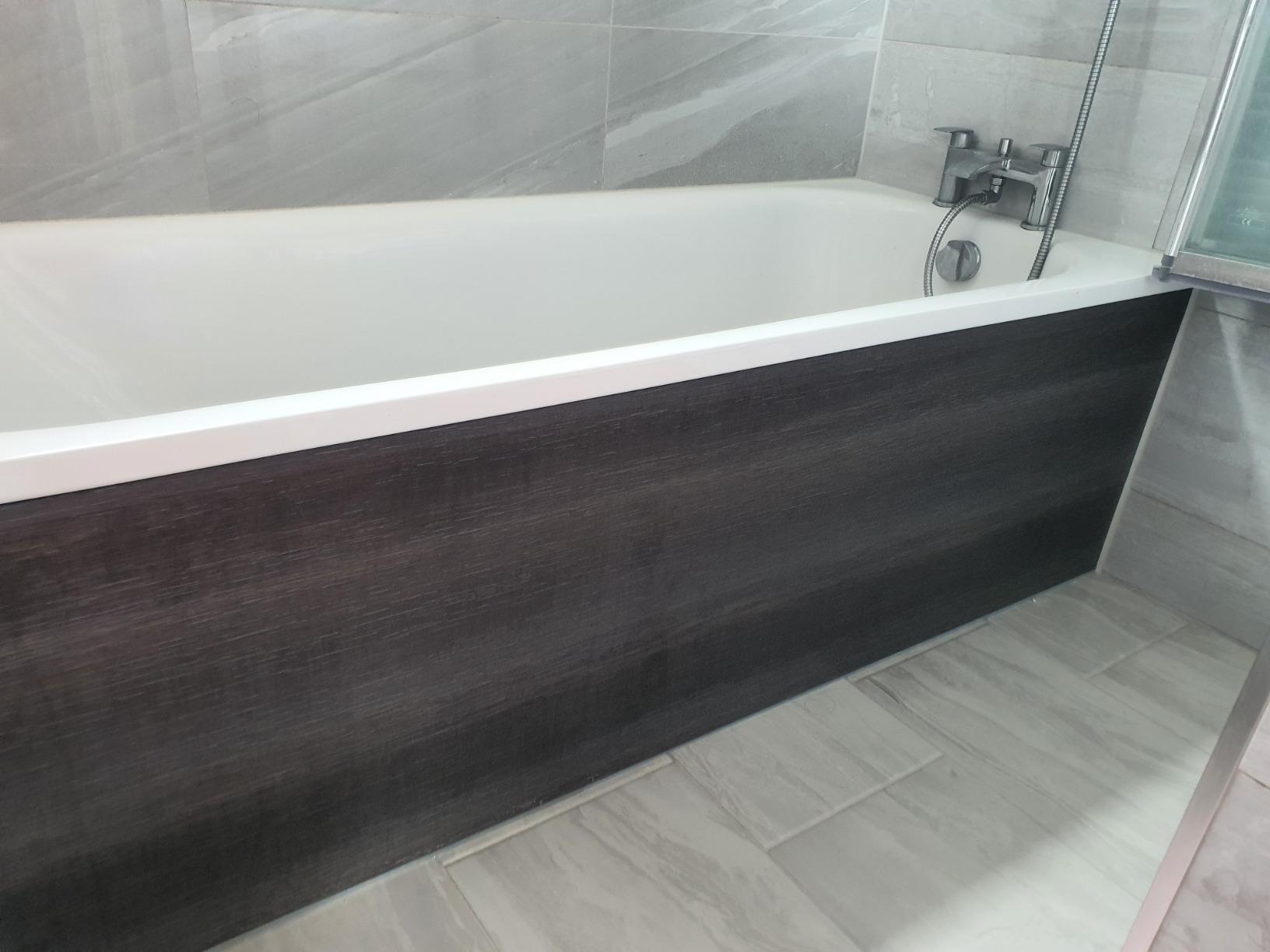 Aquariss Modern Bathroom Calm Grey Effect 700 mm Wooden Wrapped End ...