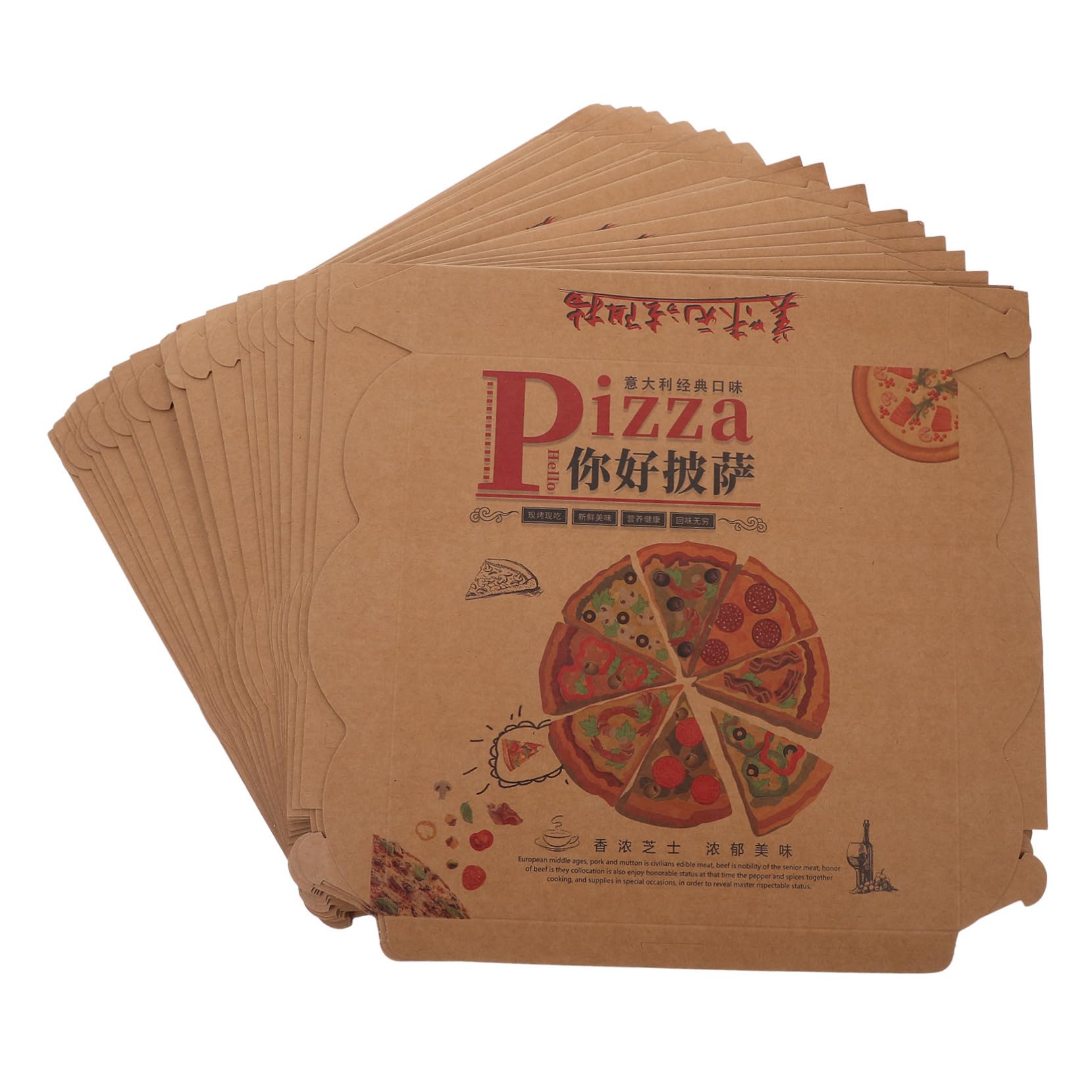 CONGARTENO Pizza Storage Box 20pcs Large Pizza Takeout Box Corrugated Paper Recyclable Multipurpose