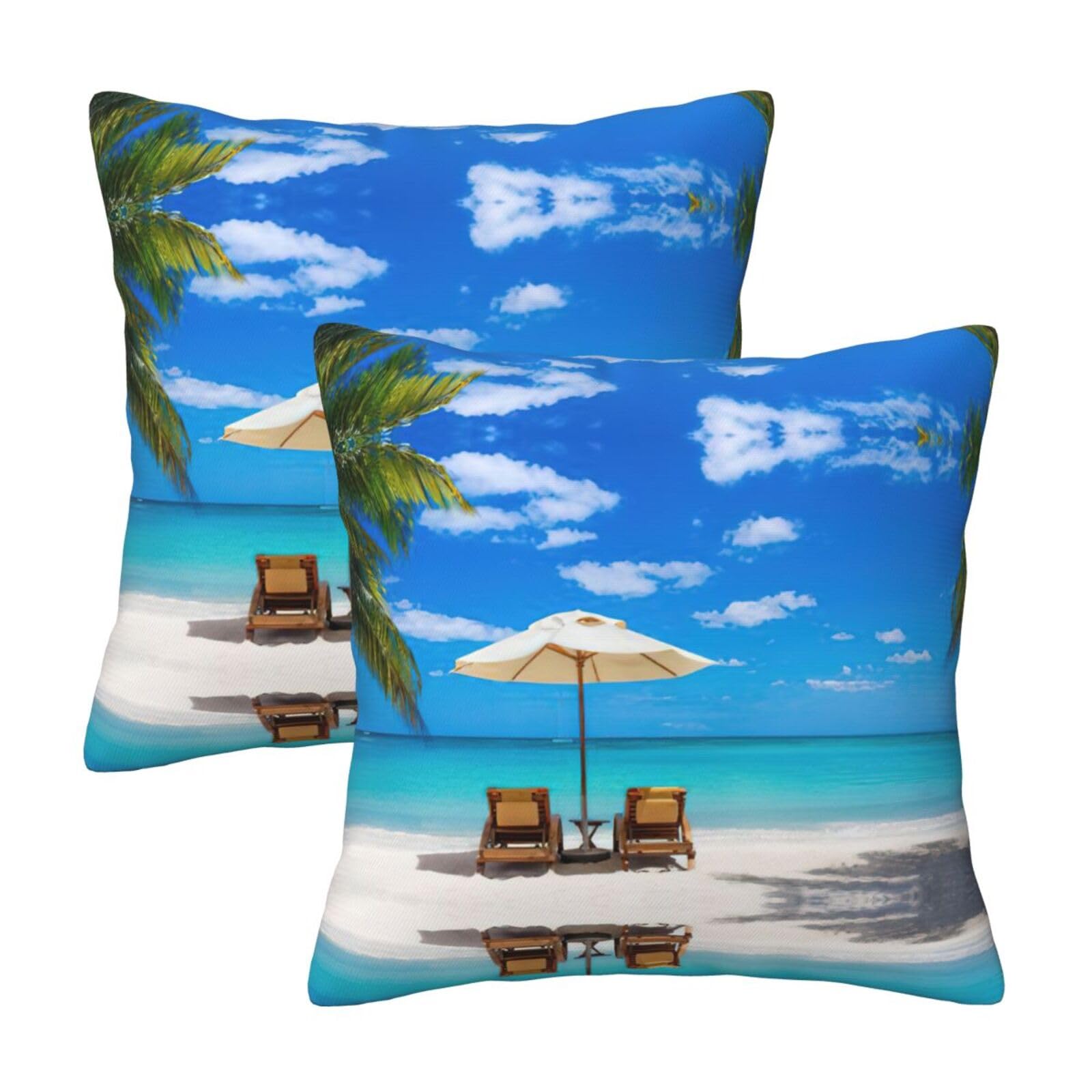 Kfjghhl Beach Palm Tree Throw Pillow Covers Decorative Farmhouse Couch Pillow Case 4 Sizes Square Cushion Pillcase