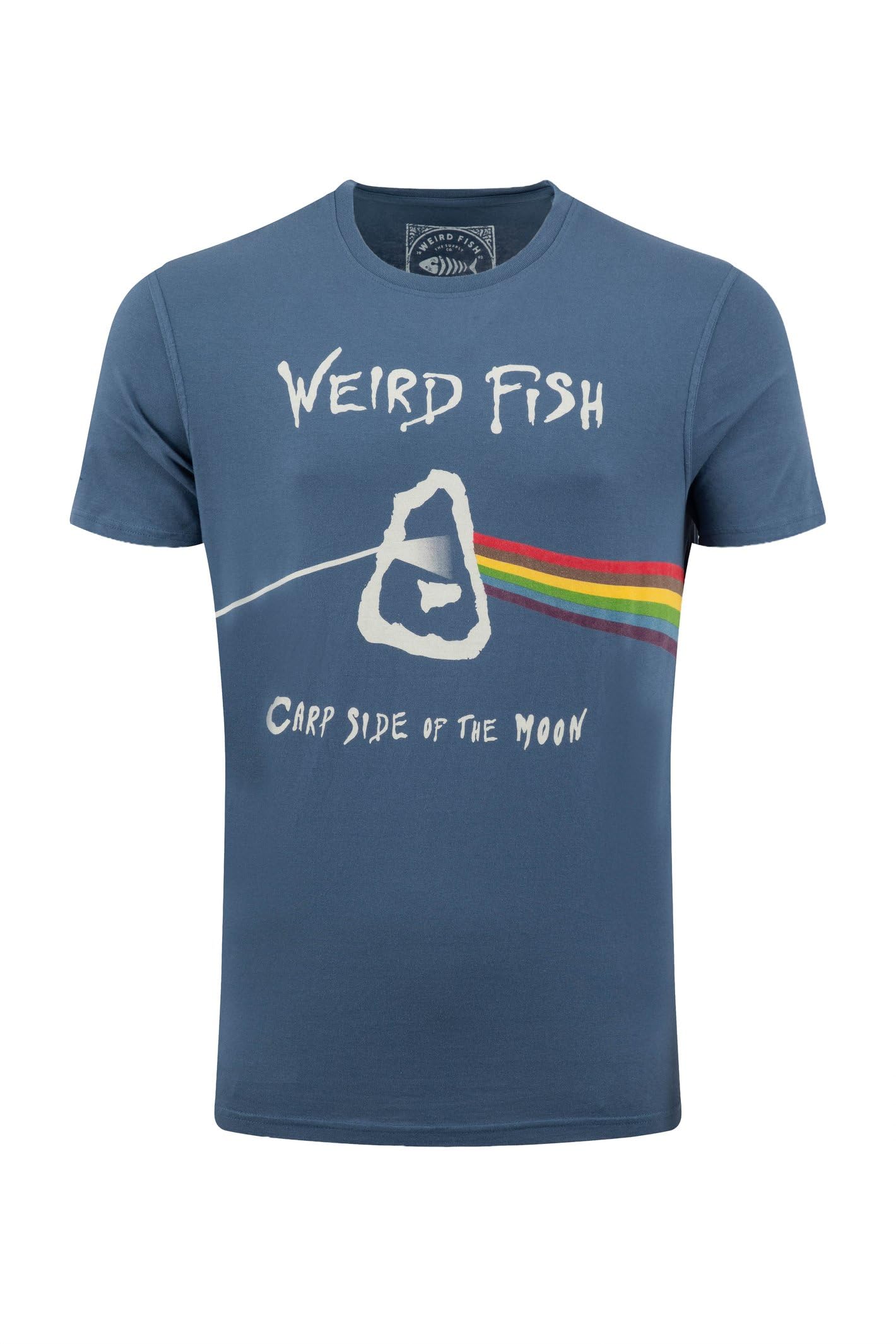 Weird Fish Men's Ensign Blue Carp Side Front Print Artist T-Shirt Size L