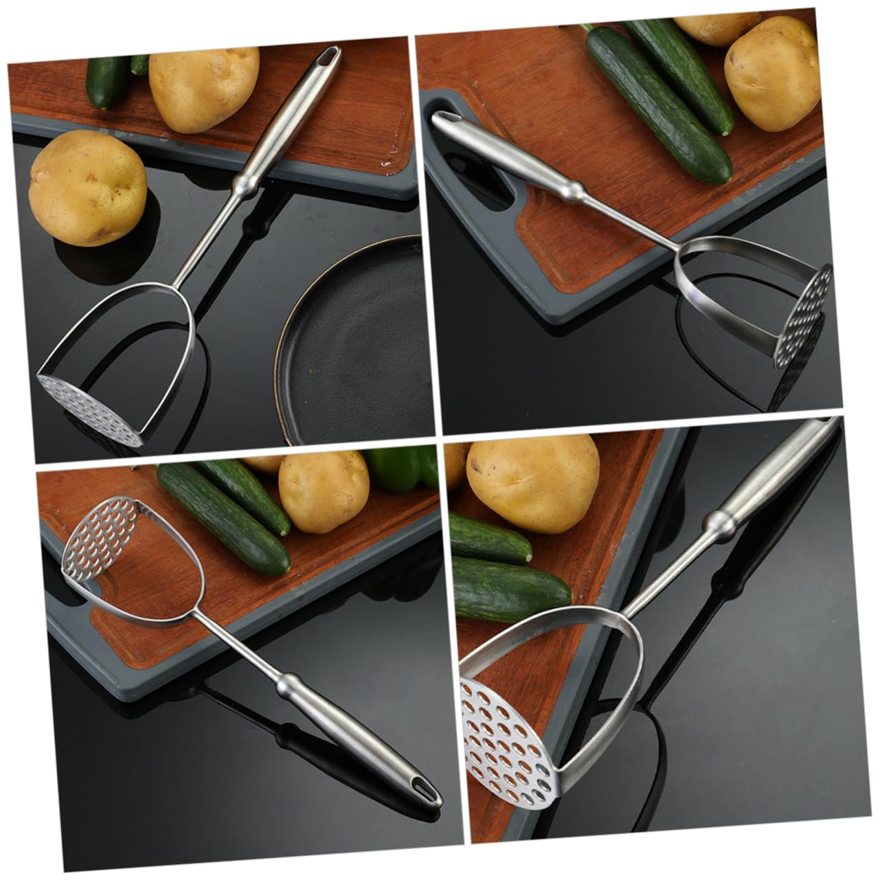 OFFSCH Stainless Steel Potato Masher Comfortable Grip Vegetable Pressing Tool for Quick Mashing of Potatoes Carrots and More Kitchen Essential for Smooth Consistency