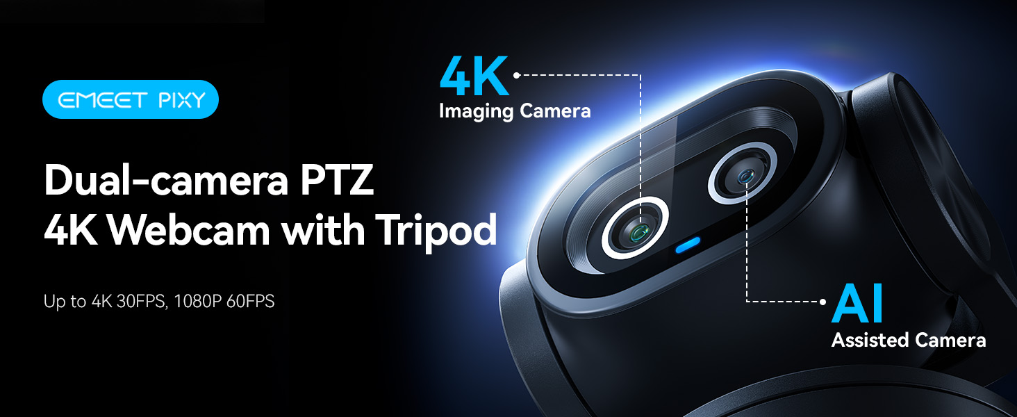 Amazon.com: EMEET PIXY Dual-Camera AI-Powered PTZ Camera 4K, AI