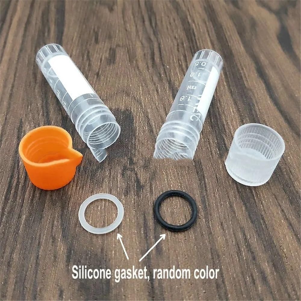 Verrerie et matériel de laboratoire Tubes cryogéniques gradués en plastique de laboratoire de 1,8 ml avec joint en silicone, 100/200/300/500/1000 pièces(1000pcs)