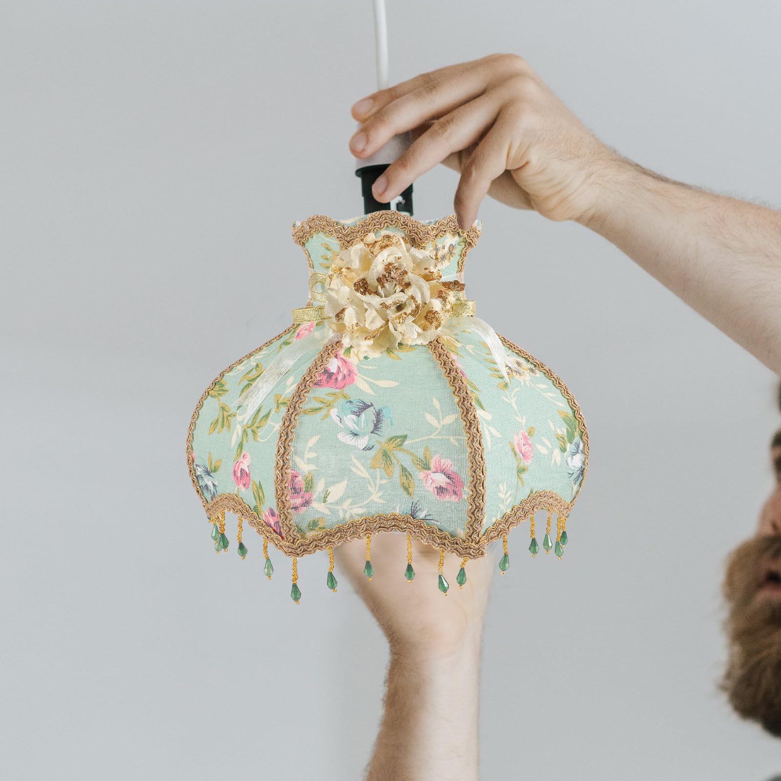 Lampenschirm für Tisch und Stehlampen Retro aus Stoff