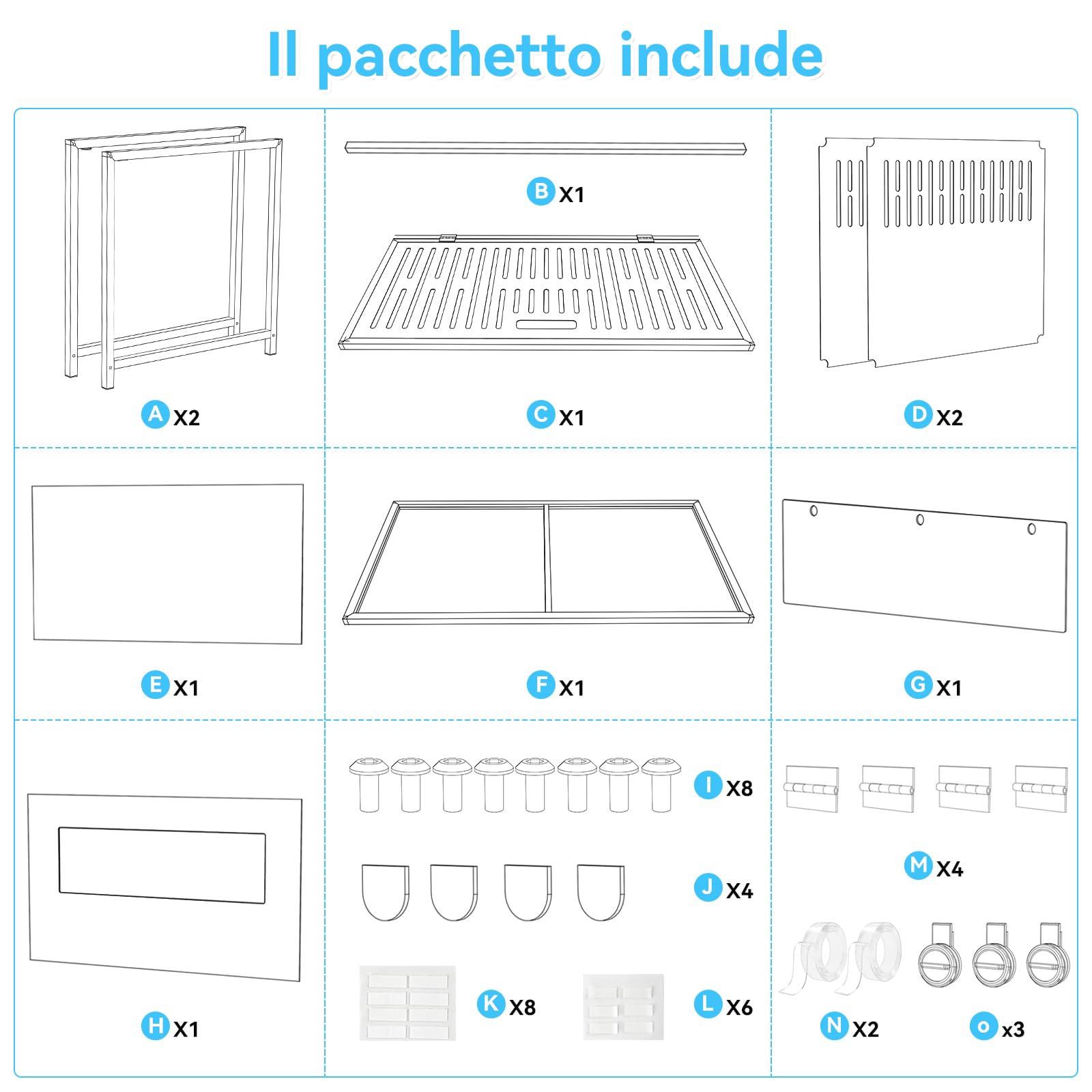 BORISI Gabbia per Criceti Grande 103x56x52 cm, Metallo e Acrilico