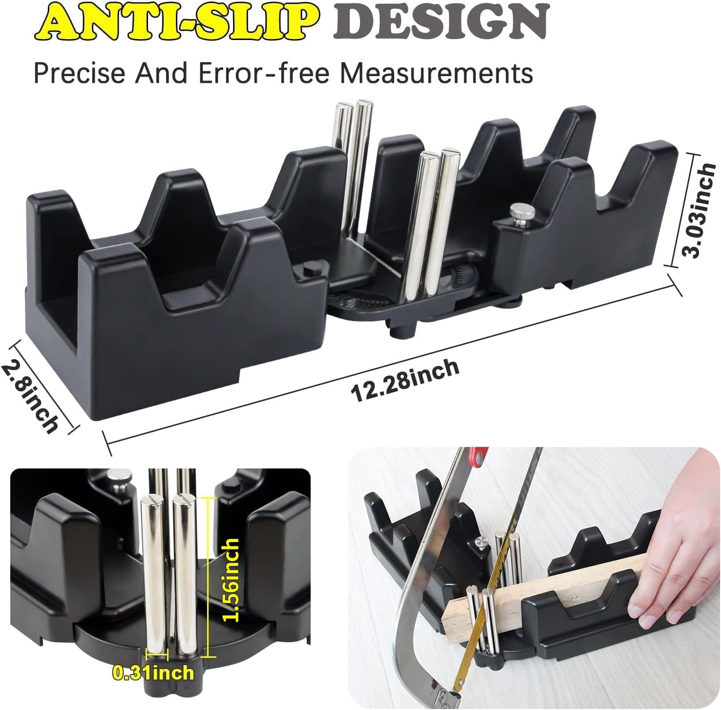 2-in-1 Mitre Measuring Cutting Tool, Measuring and Sawing Mitre Angles Cutting Tool for Home Improvement, Carpentry Work — view 3