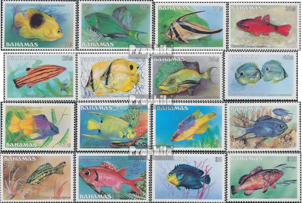 Prophila Collection Bahamas 618-633 (Completa Edizione) MNH ** MNH 1986 Pesce (Francobolli per i Collezionisti) Acqua Animali