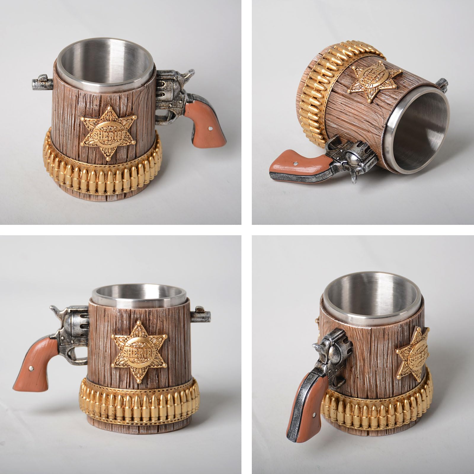 HAUCOZE Chope à Bière Tankard Gobelet à Boire pour Oktoberfest Café 450ml