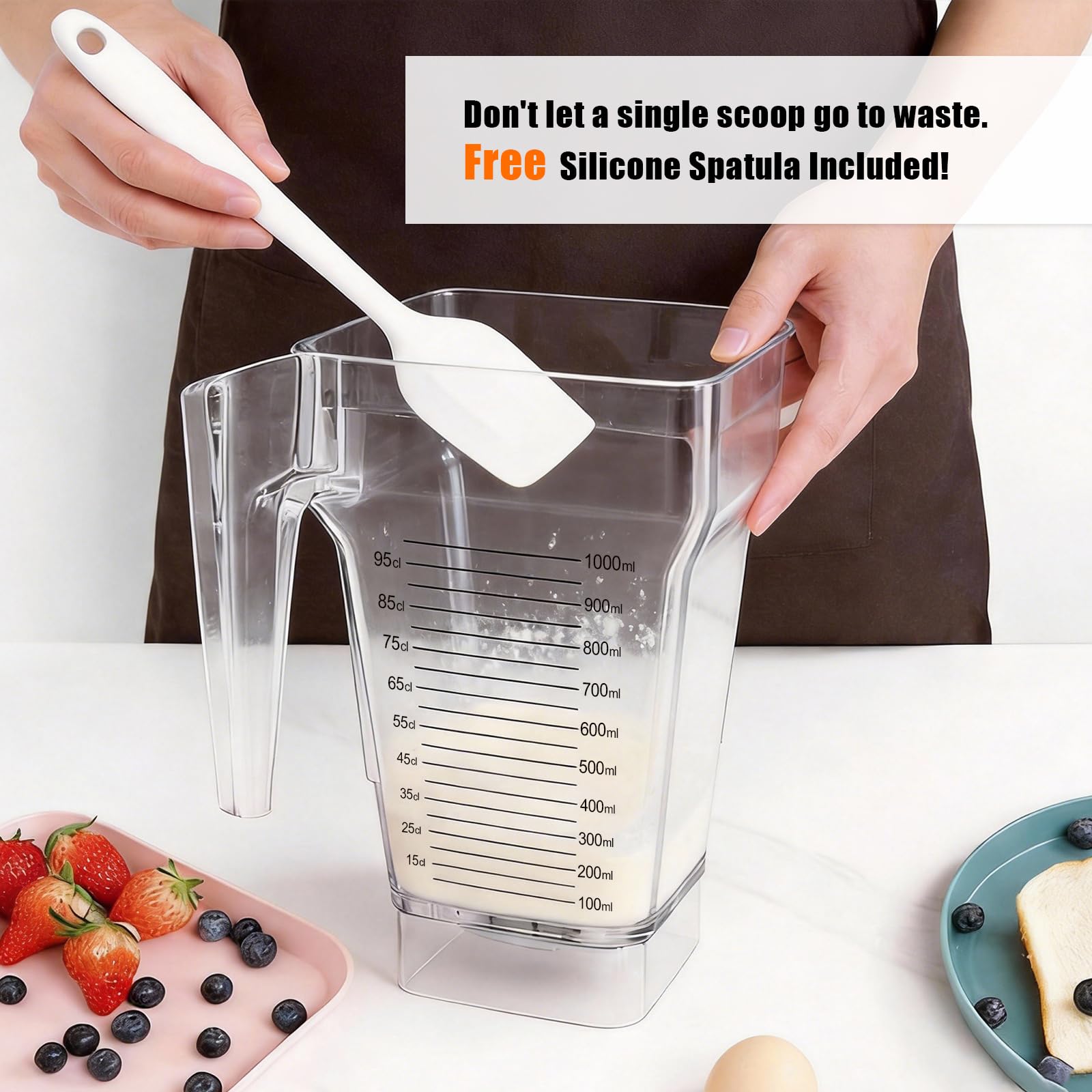 Mixerglas für Blendtec-Mixer, vierseitiger Mixer, Ersatz für Blendtec-Mixer, alle Modelle, 900 ml Mischkapazität, doppelte Edelstahl-Klinge