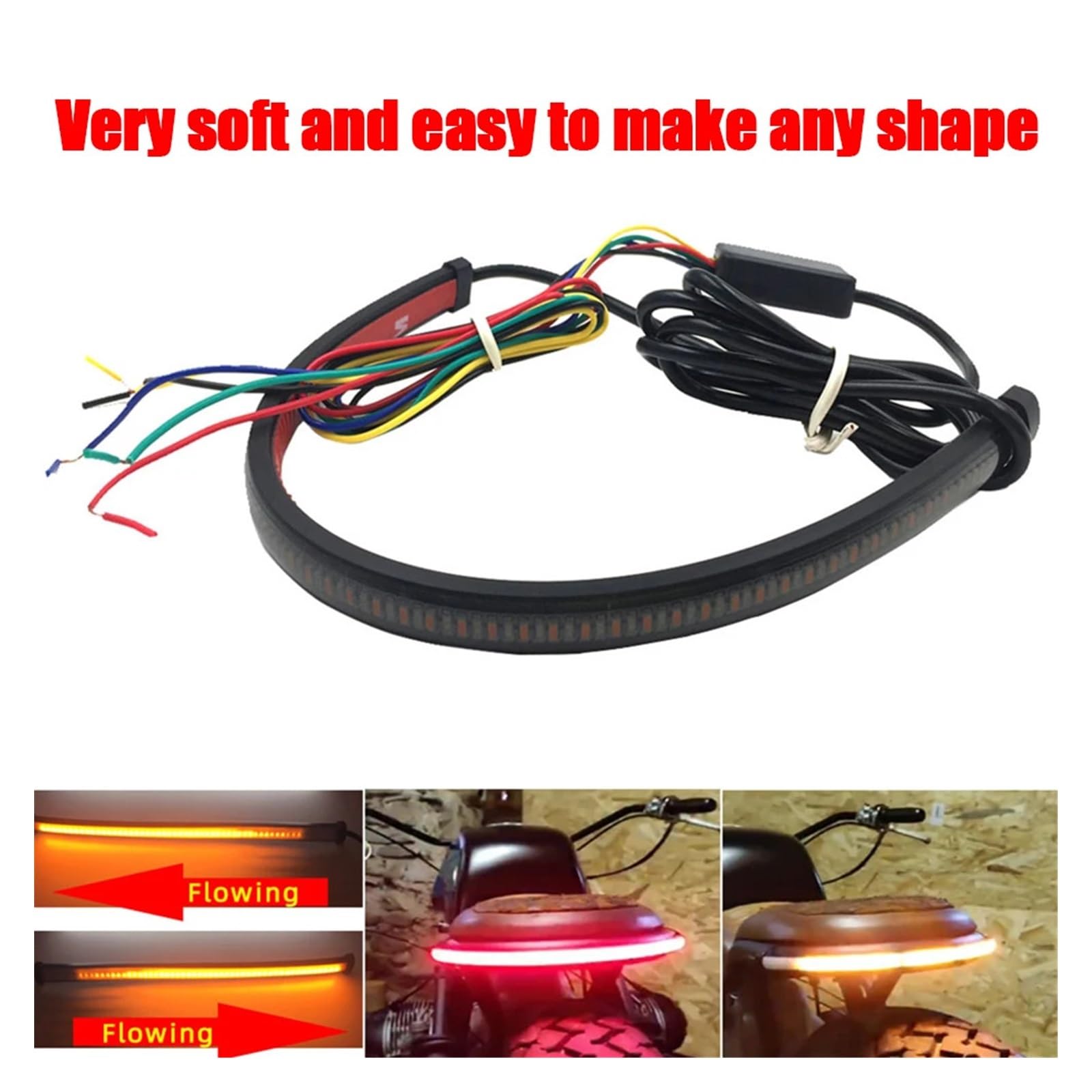 Dioche Feu Arrière Ampoule De Feu Stop De Frein Arrière Rouge Pour Moto, Pour Chopper Bobber