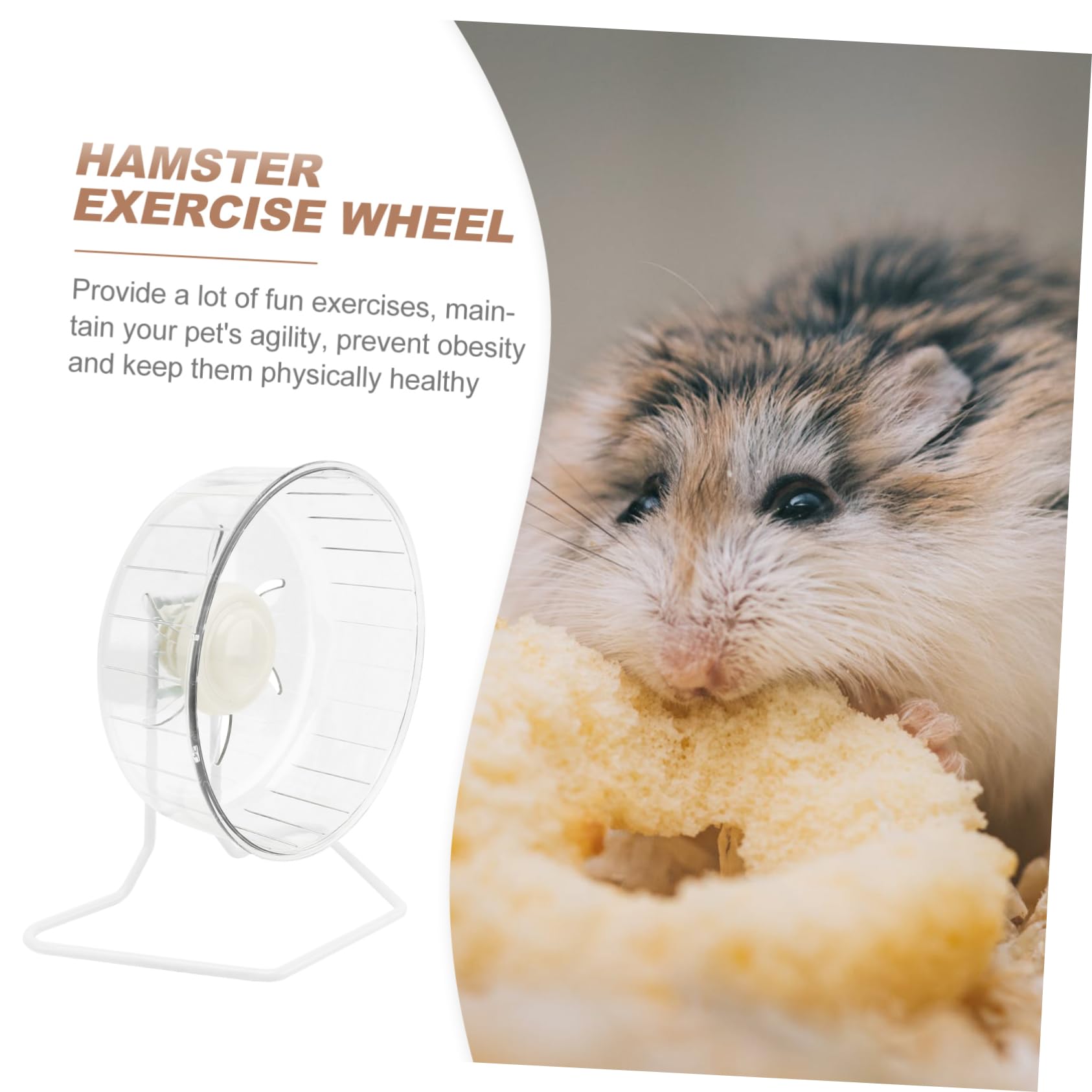 Leises Hamster Laufrad Radspielzeug aus Kunststoff und Eisen Weiß
