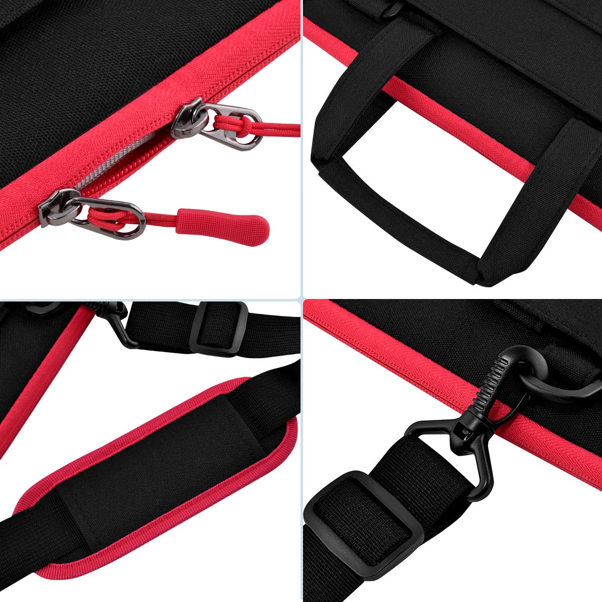 HSEOK Sacoche Bandoulière pour Ordinateur Portable,ompatible avec la plupart des Ordinateurs Portables 13"-17.3",Résistante aux Chocs,Multi-poches