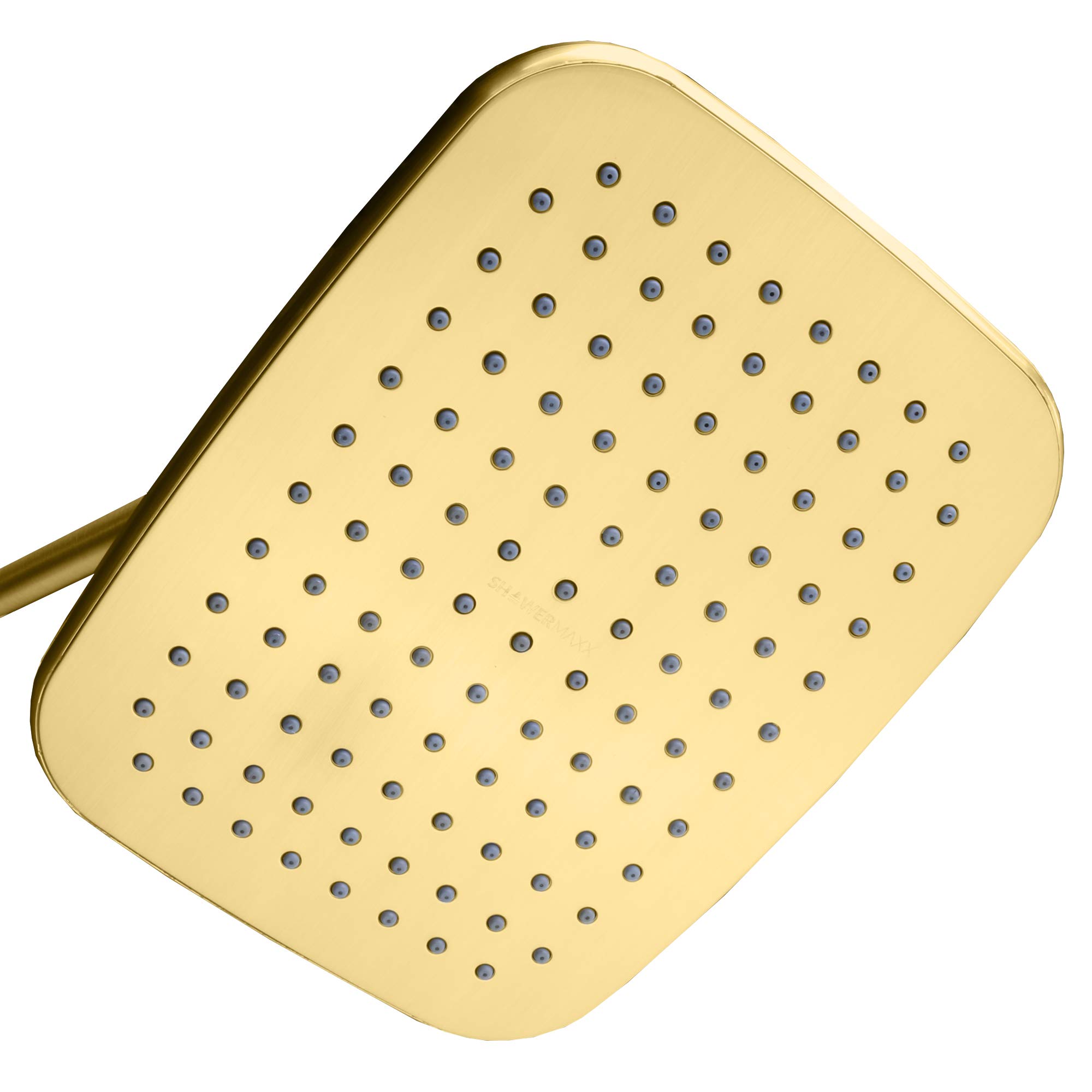 Luxury Spa: ImperialShine Gold Rain Shower Head, 9-Inch Rectangular Rain Showerhead with 360 Tilt, Experience Rainfall with MAXX Comfort and Elegance (Polished Brass/ImperialShine Gold)