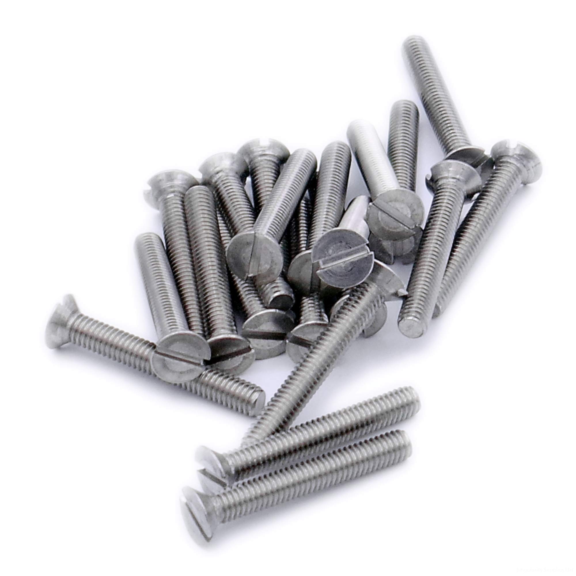 Singularity Supplies Silver M4 (4Mm X 16Mm) Slot Countersunk Machine Screw (Bolt) - Stainless Steel (A2) (Pack Of 20)