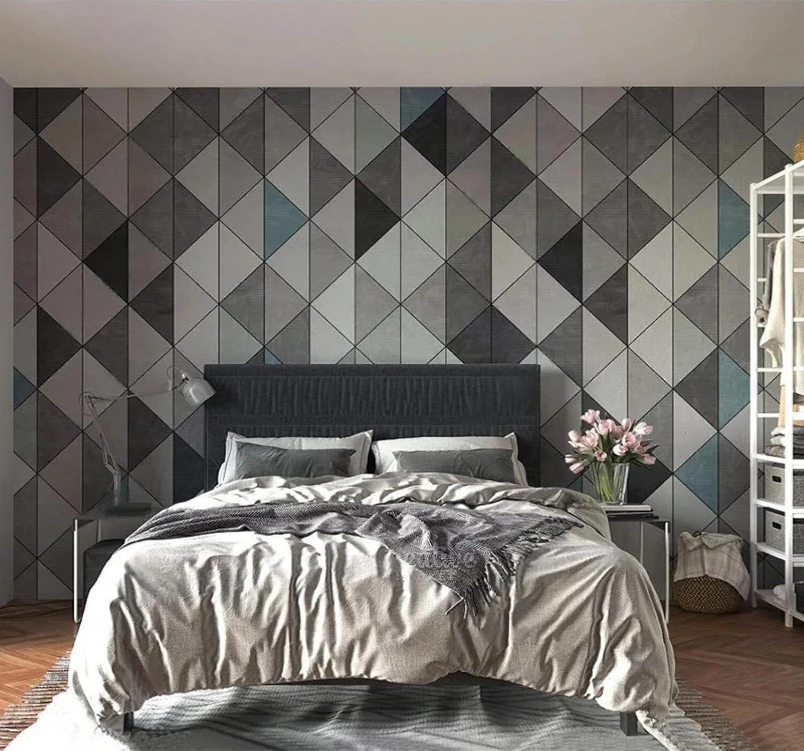 XLMING Abstract Retro Geometric Triangles Patchwork 3D Wallpaper Luxury Home Dining Decor Paste Sofa Living Room The Wall for Bedroom Mural-250cm×170cm