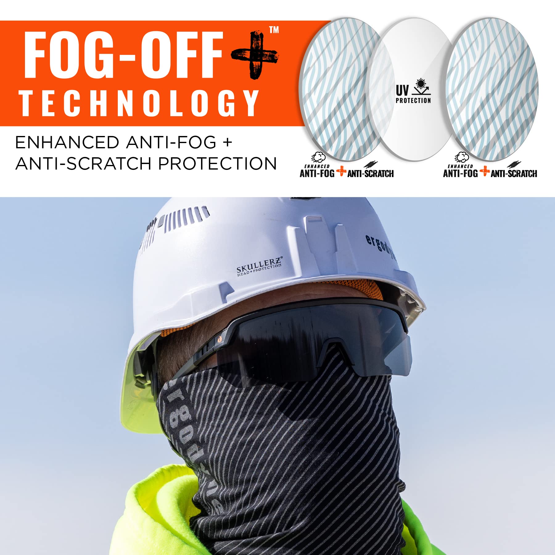 Ergodyne Unisex Skullerz Aegir Anti-scratch & Enhanced Anti-fog Safety Glasses, Sunglasses AFAS Schutzbrille (1er Pack)