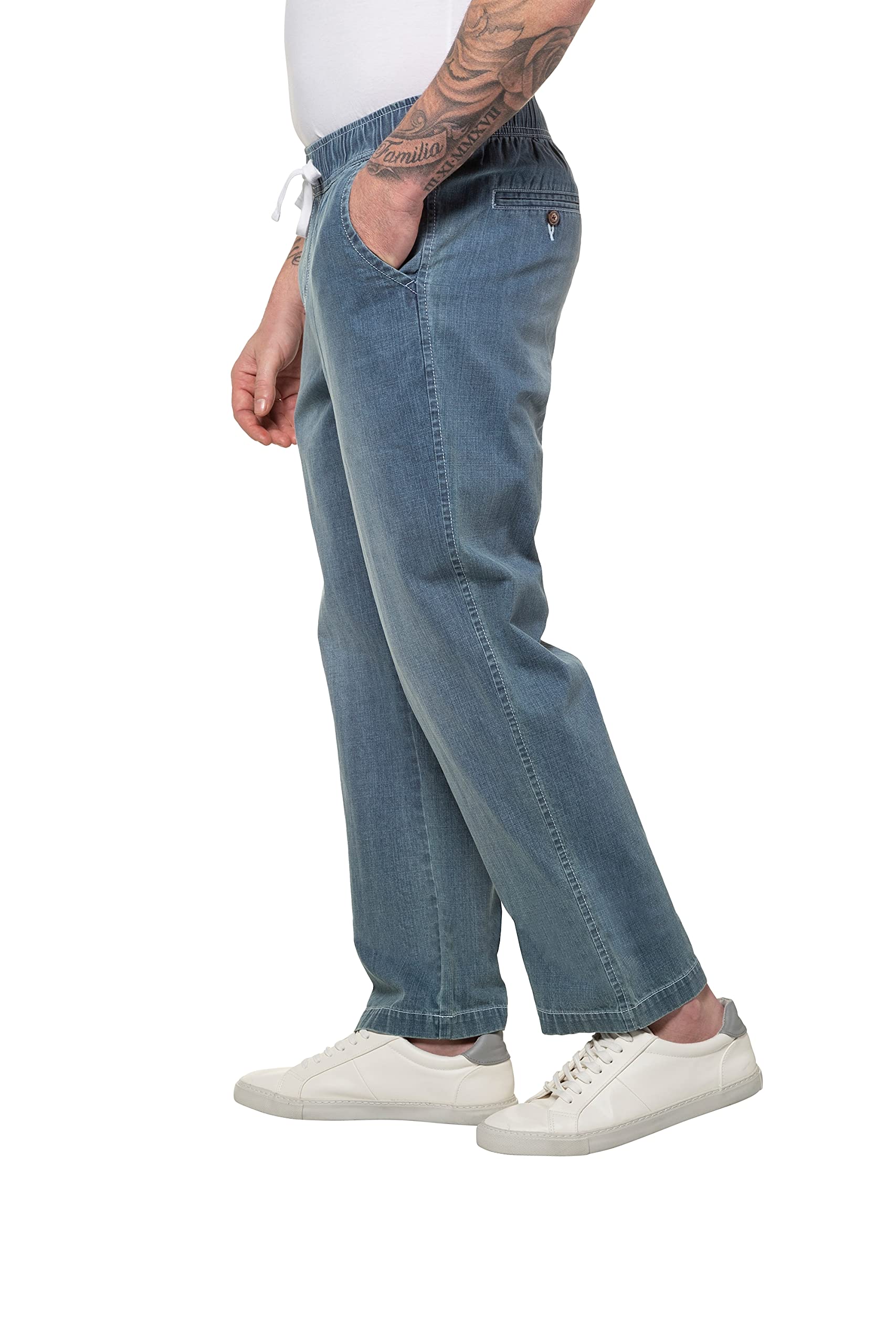JP 1880 Pantaloni dal Taglio Ampio con Quattro Tasche ed Effetto Jeans 726843
