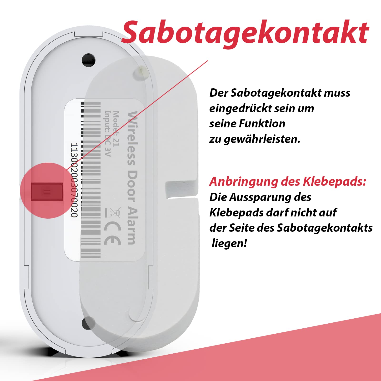 Safe2Home® Sensor de ventana – Sensor de puerta Roling Code para sistema de alarma inalámbrico SP310 Safe2Home Profi – Sistema de alarma GSM WLAN – para sistemas de alarma
