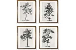 Neutral Forest Tree Sketch Drawing Etching