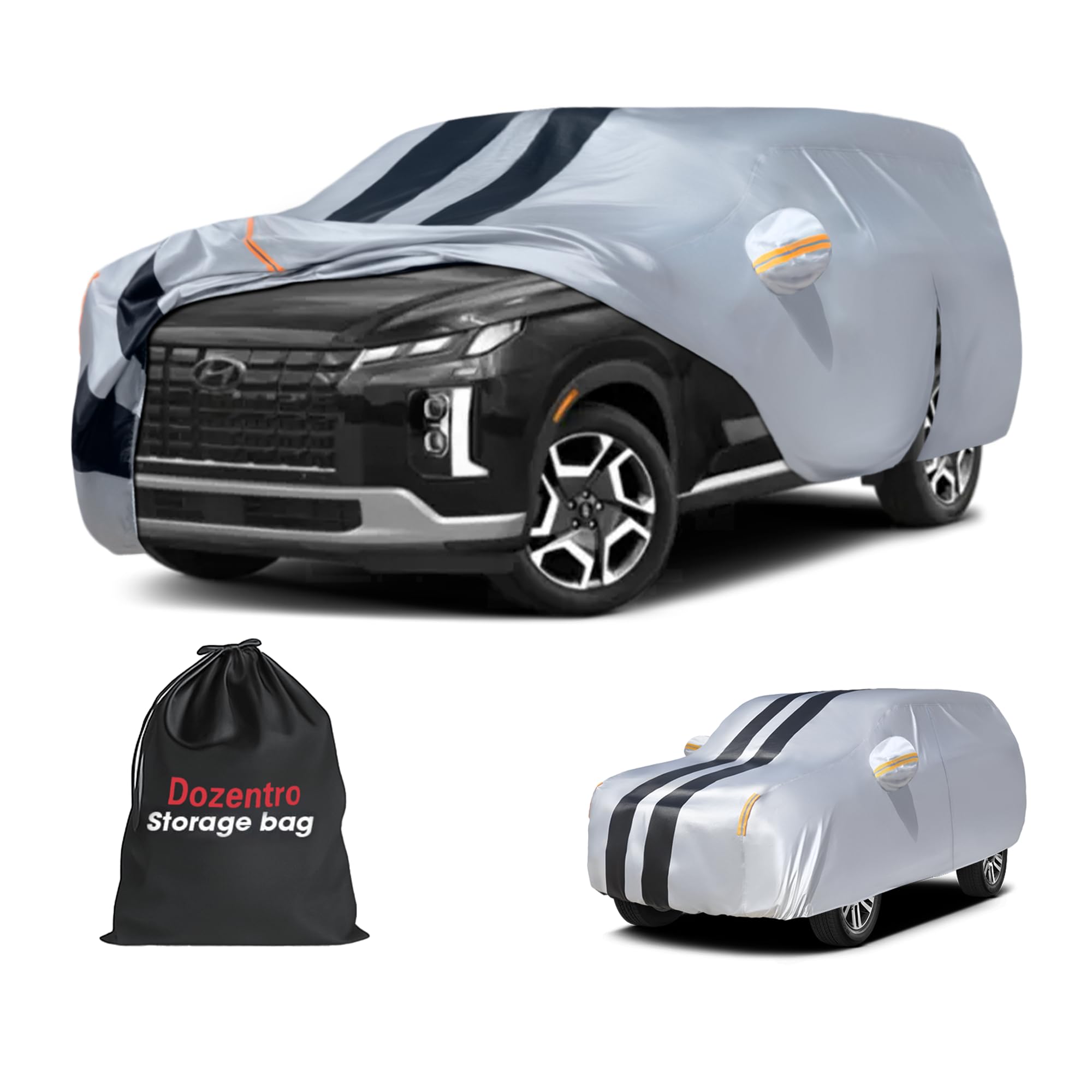 Photo 1 of Multi-Layer Car Cover Custom Fit for Hyundai Palisade(2018-2026), 100% Waterproof All Weather for Automobiles, Gift with Towel, Heavy Duty Car Covers for Rain Sun UV Protection with Door Zipper