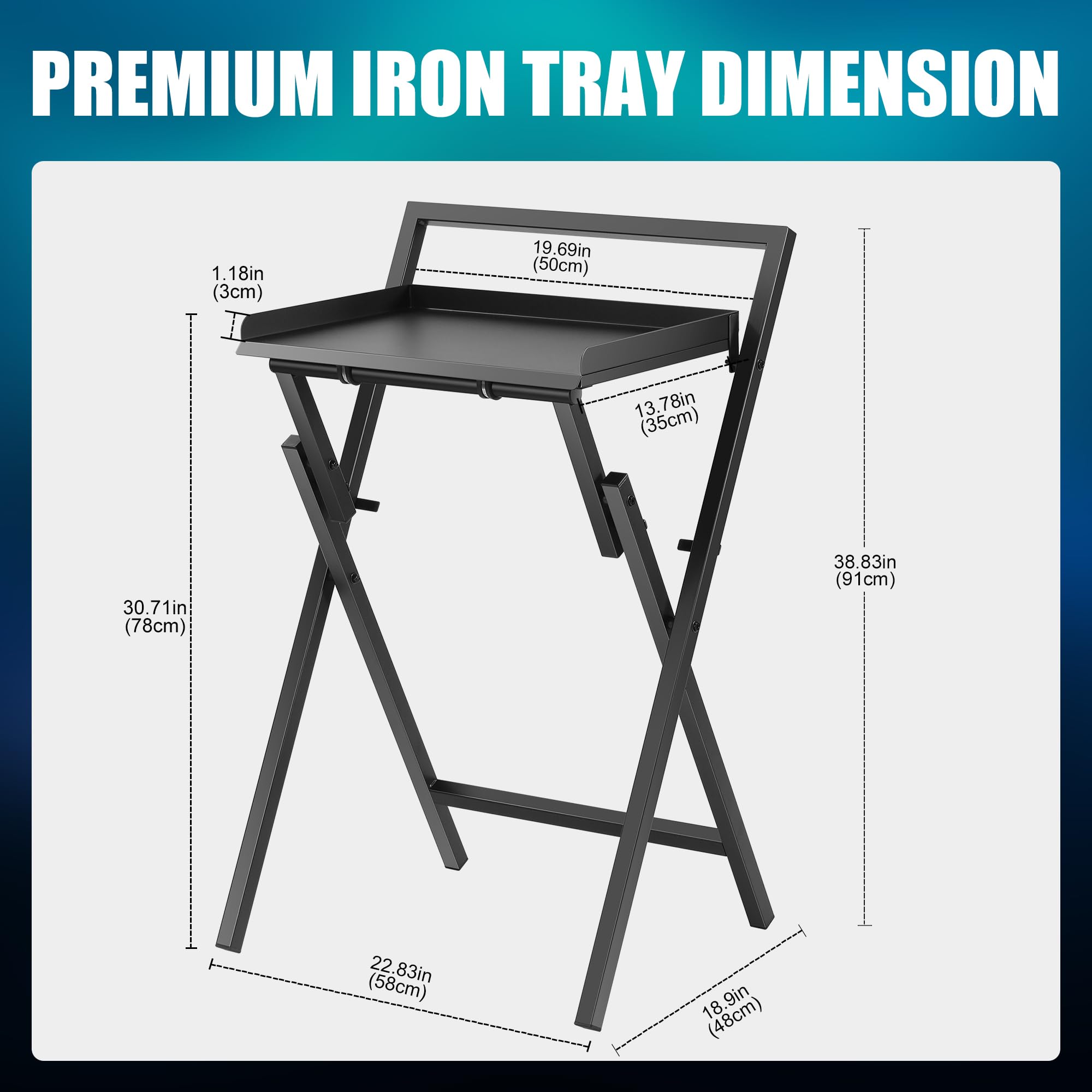 POARMEEY Foldable Tattoo Tray on Wheels Folding Trays Tattoo Workstation Rolling Trolley Cart for Tattoo Salon, Beauty Spa Storage Station