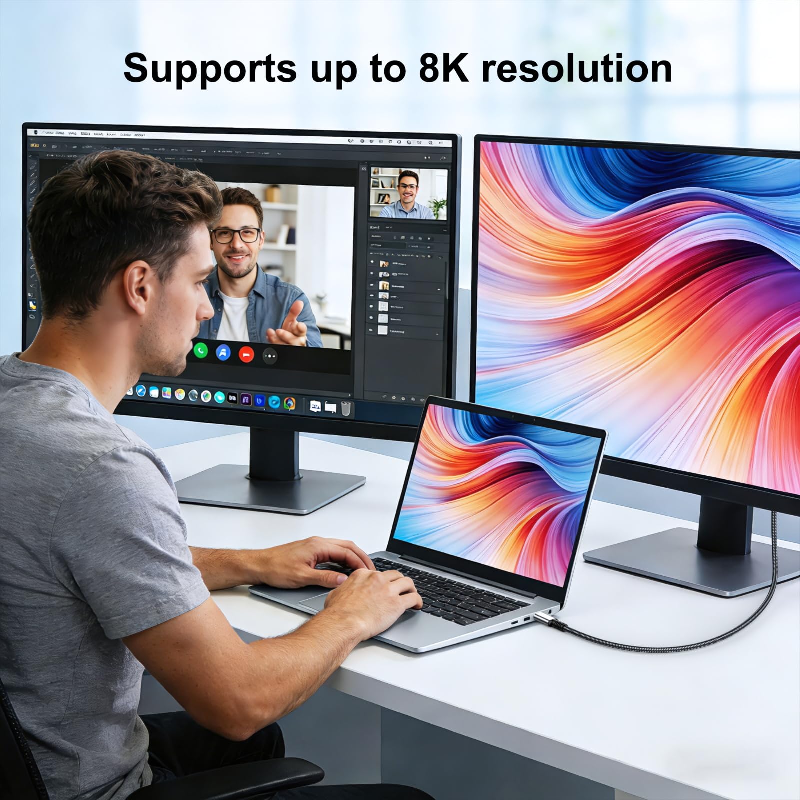 Cavo USB 4 da 0,9 m, 2 pezzi, 40 Gbps 240 W, ricarica rapida USBC 4 cavo per monitor supporta 8K a 60Hz, cavo USB-C a USB-C 4 compatibile con Thunderbolt 4/3, MacBook, iPhone 17/16/15, SSD, Dell, XPS