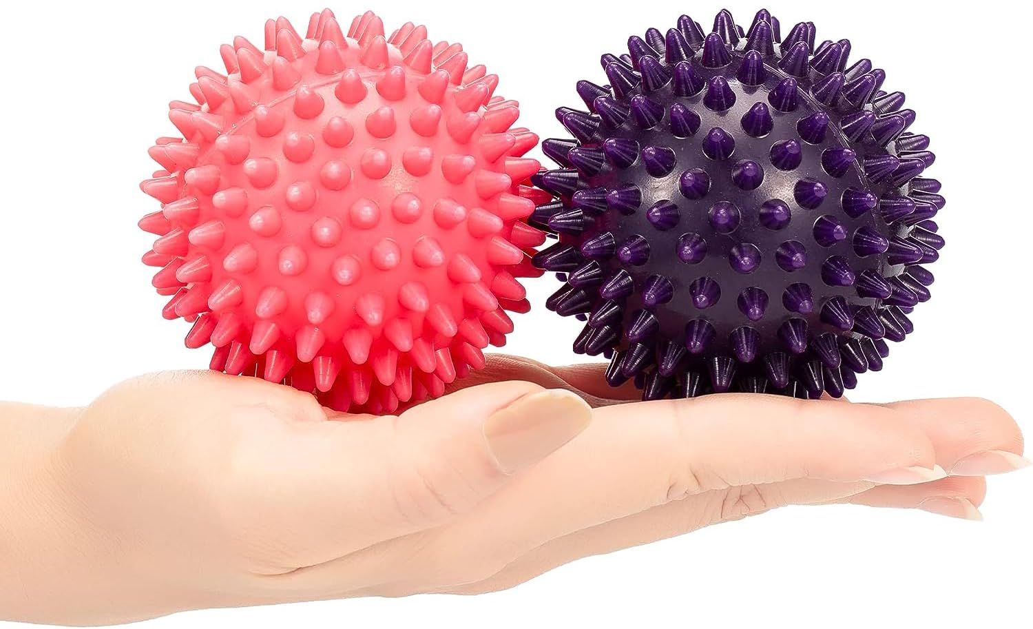 2 Pieces Trigger Point Spiky Massage Ball, Lacrosse Massage Roller, Hard Spike Massage Ball, Foot Massager, Increase Flexiblity, for Plantar Fasciitis Relief and Back Pain