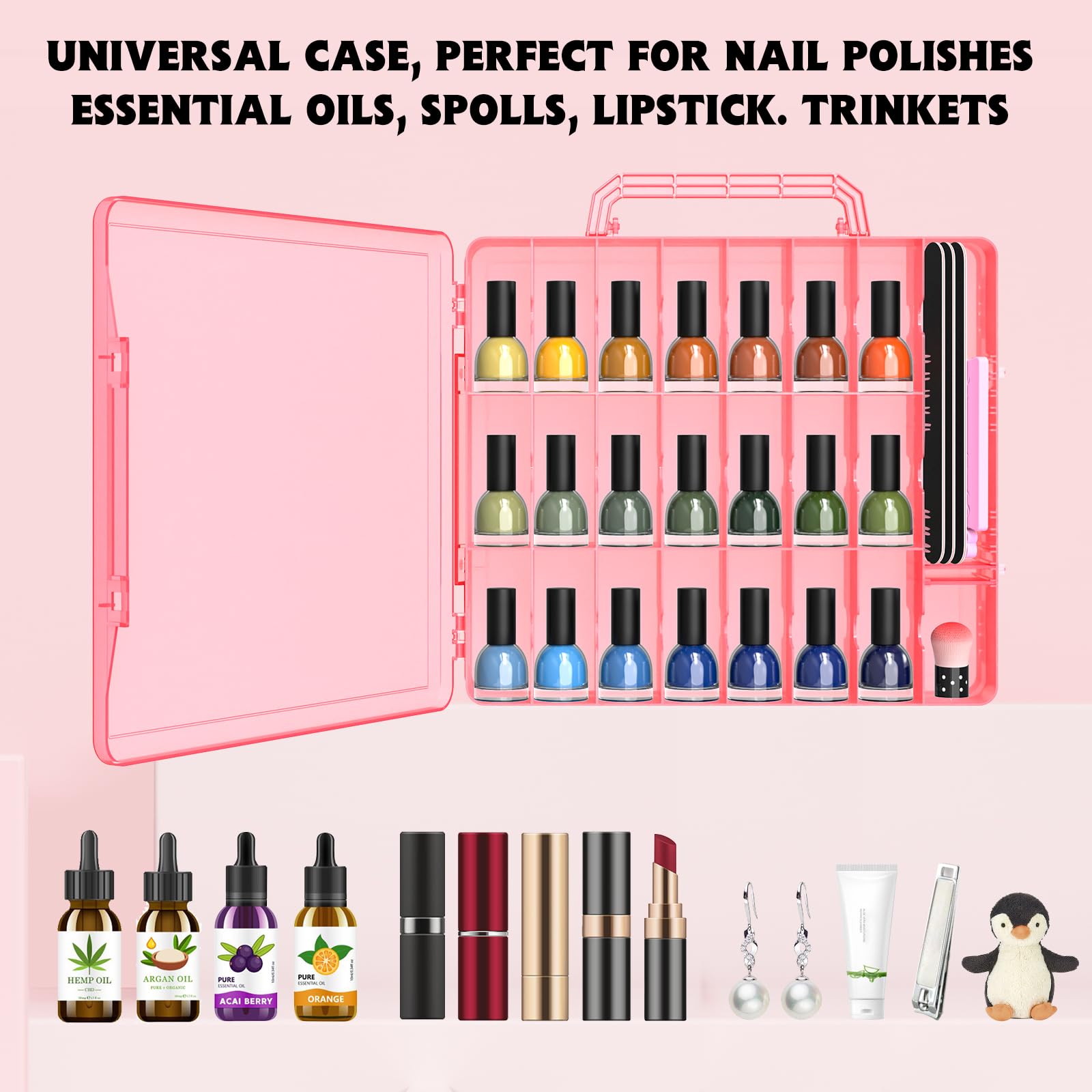 Nagellack-Organizer Für 48 Flaschen – Klare Aufbewahrungsbox Mit Verstellbaren Trennwänden