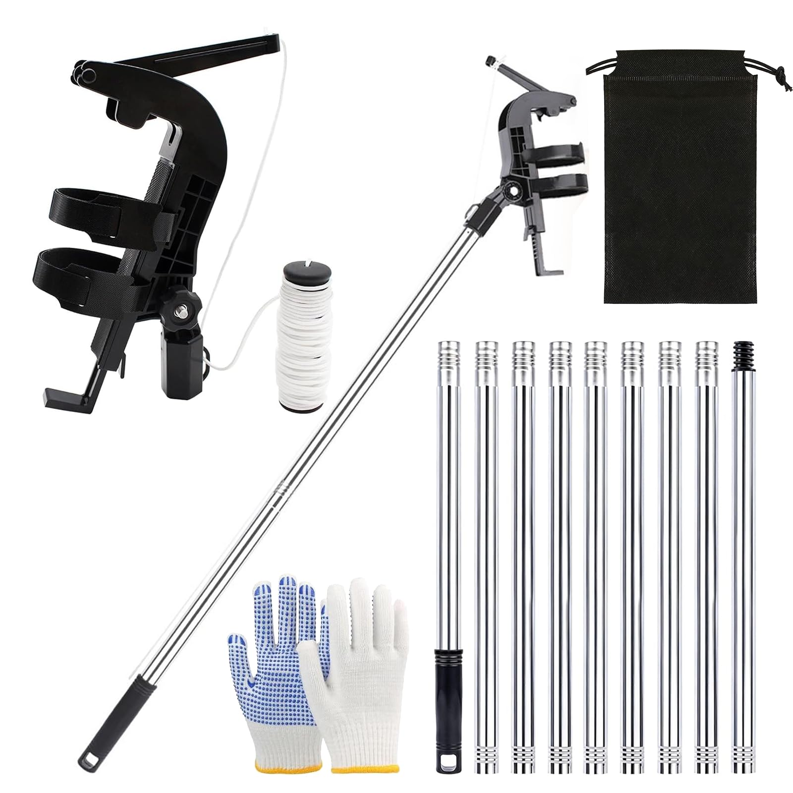4 m Sprühdosen Verlängerung Adapter, Teleskopstange Thread 3/4", Sprühdosenverlängerung, Einstellbarer Winkel Sprühstange Für Wespenschaum/Wespen Power Spray Insektizid nicht enthalten.