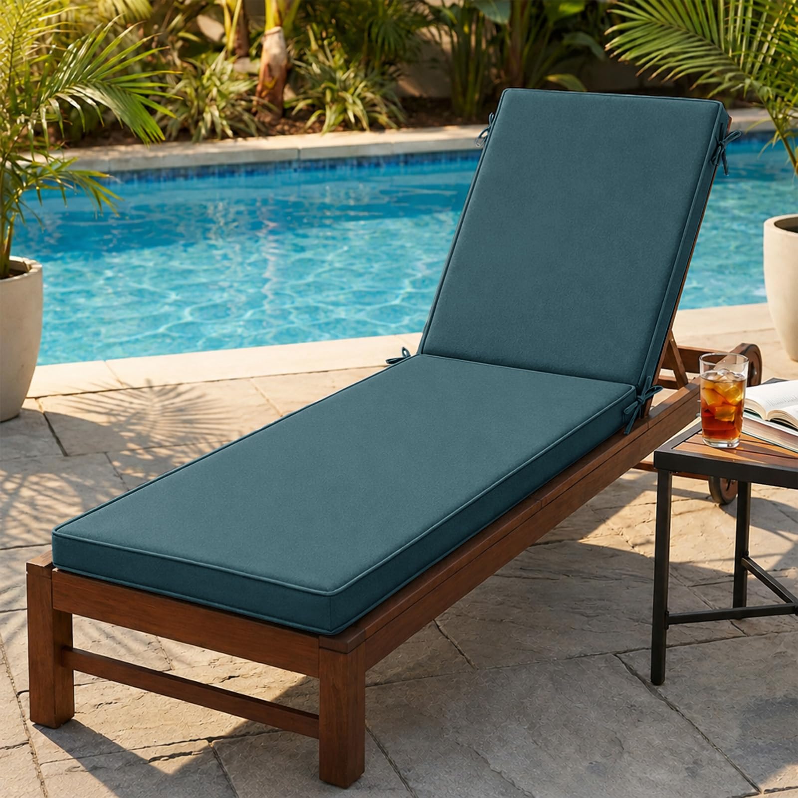 AZMAHT Sun Lounger Cushion Replacement,Waterproof Garden Sunbed Cushion