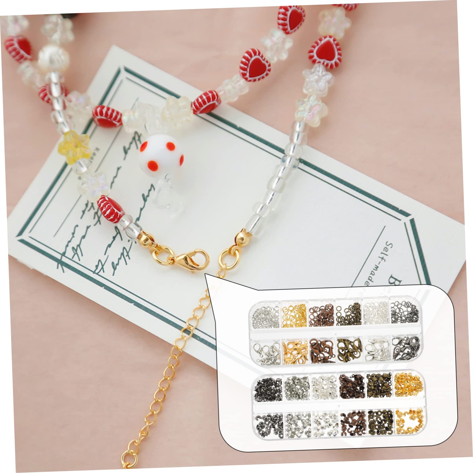 EXCEART 2346piezas Abalorios y Conectores De Langosta Para Kit De Accesorios De Joyería Para Pulseras