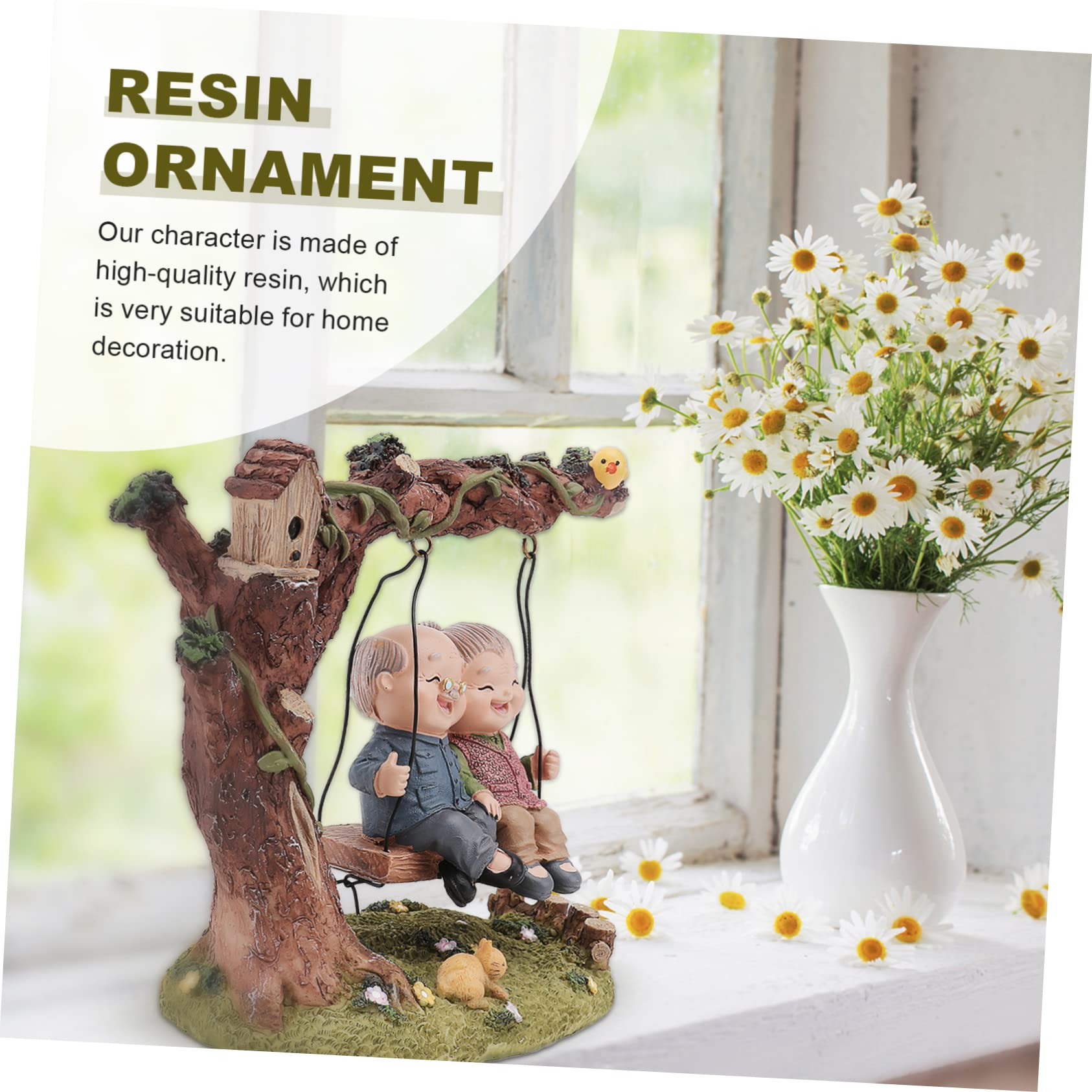 OUNONA Handgefertigtes Harzornament für Ehepaar Desktop Dekoration und Heimschmuck als Hochzeits oder Jubiläumsgeschenk Zufällige Farbe