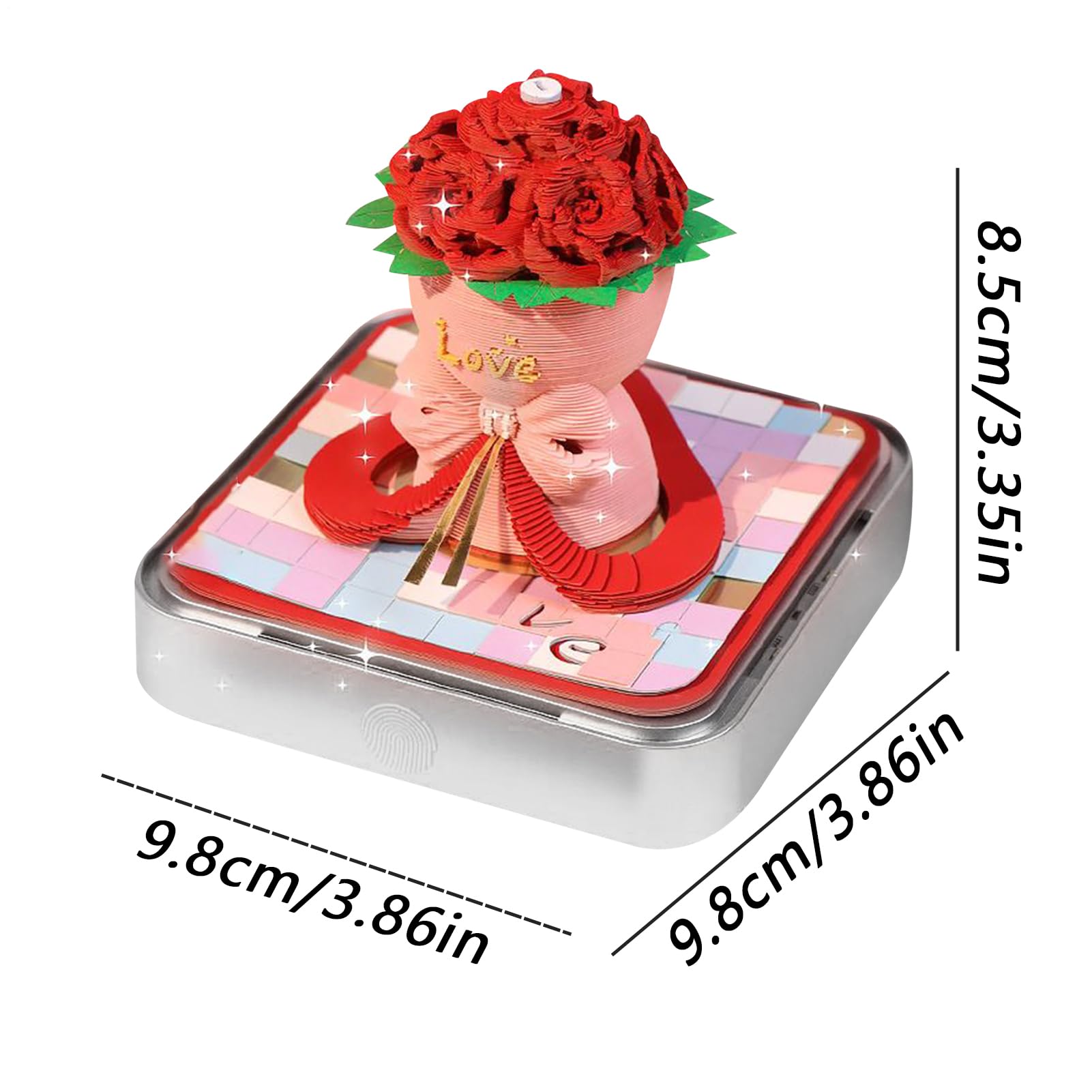 3D Memo-Block Time Piece Kalender 2026 3D Abreißblock Papier Kunst | Abreißbarer Schnitzblock Mit LED Beleuchtung Und Acrylgehäuse Für Weihnachten Einzug Dankbarkeit