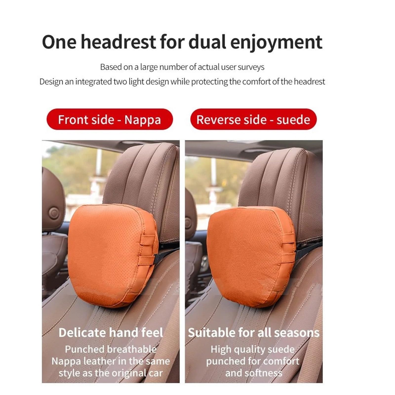 Cale-têtes pour sièges Auto Compatible avec Bentley Continental GT, Mulliner Bentayga. Coussin Lombaire Appui-tête pour Voiture de Tourisme, Coussin Doux pour la Nuque Tête de Voiture(Brown)