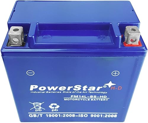 Miniatura 2 de PowerStar YTX14L-BS SLA AGM - Batería resistente para motocicleta y ATV