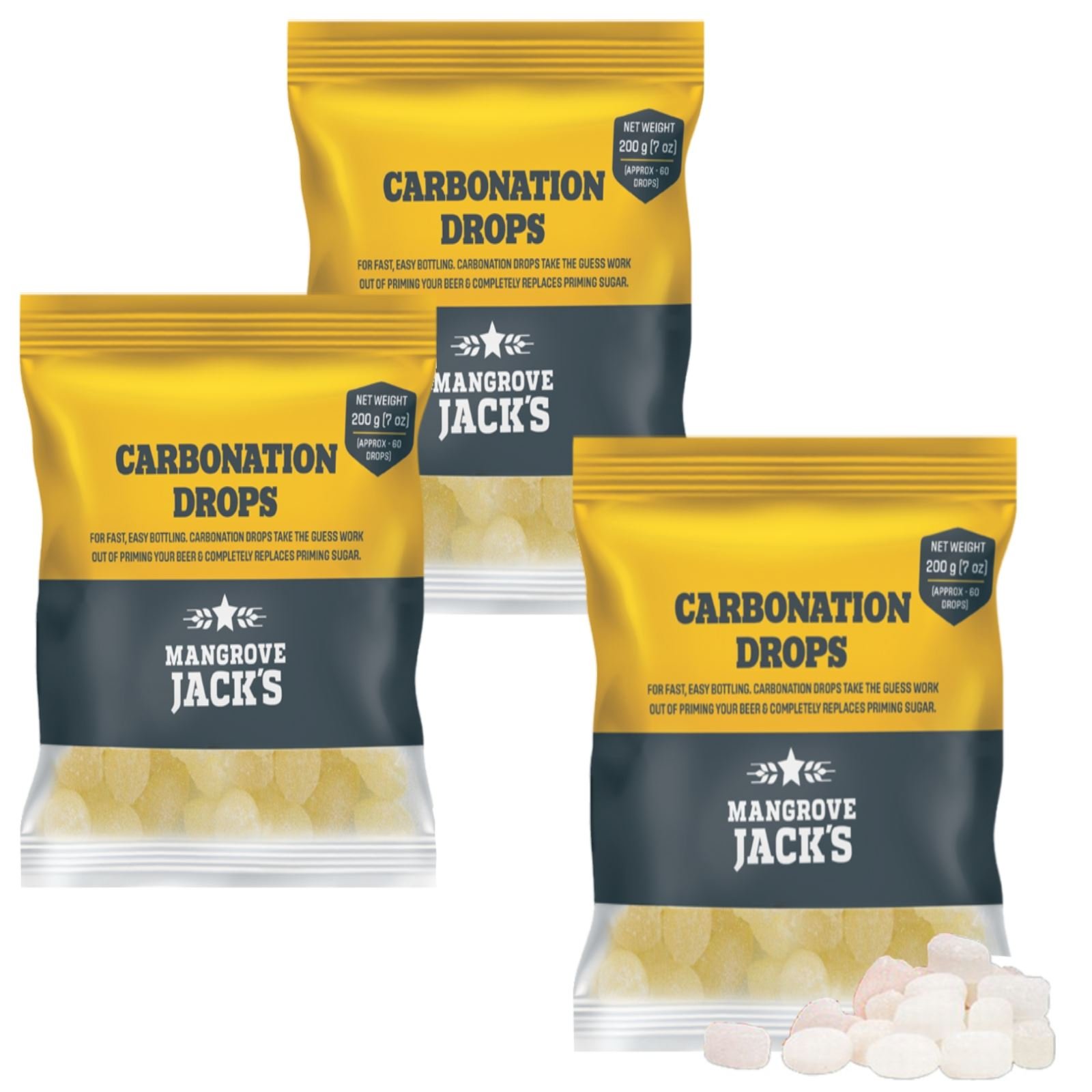 Mangrove Jacks Lot de 60 pastilles de sucre pour amorcer la bière 200 g