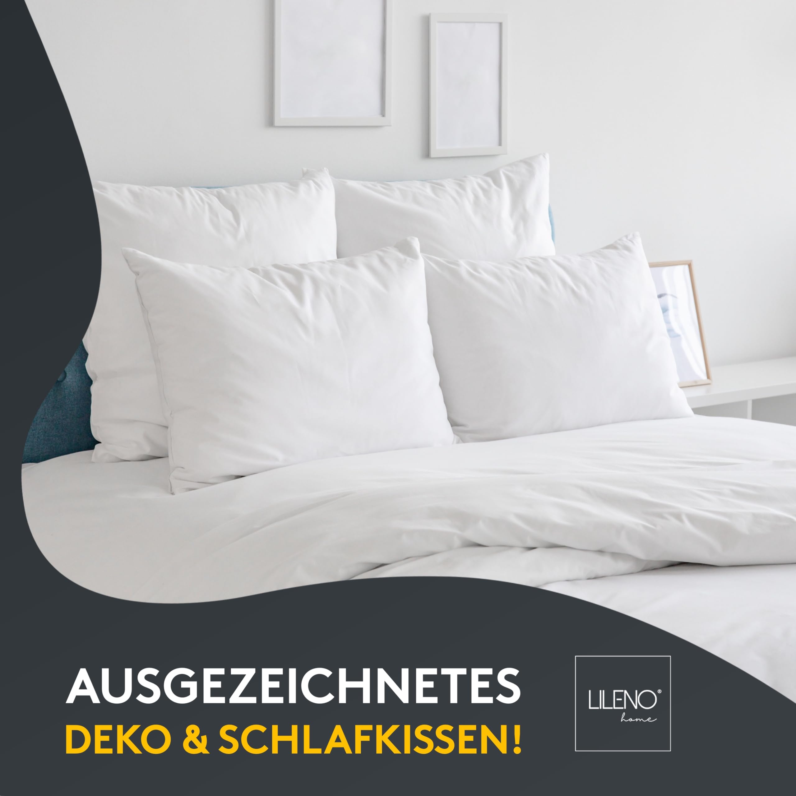 LILENO HOME Almohada de 40 x 70 cm [juego de 6] como relleno de cojín, cojín decorativo con cremallera para ajustar, lavable hasta 95°, cojín de sofá y cojín decorativo para sofá/cama