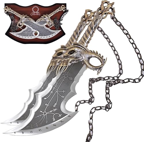 God of War,Kratos Blades of Chaos Real Full Metal,21inch Stainless Steel,11 réplica de The Game Weapon Prop