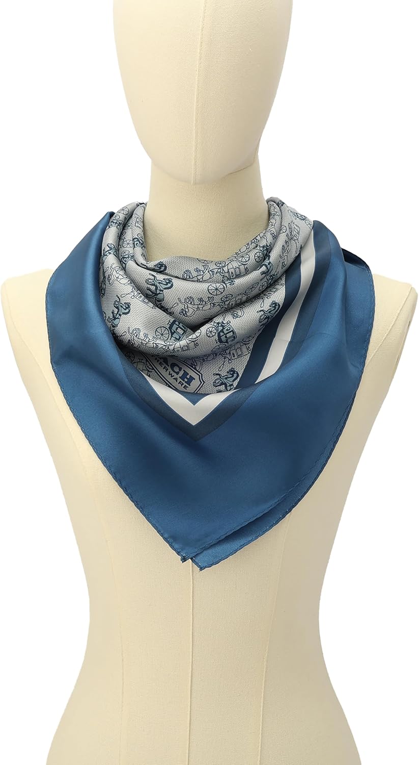 COACH womens Horse & Carriage Printed Silk Square - Image 6