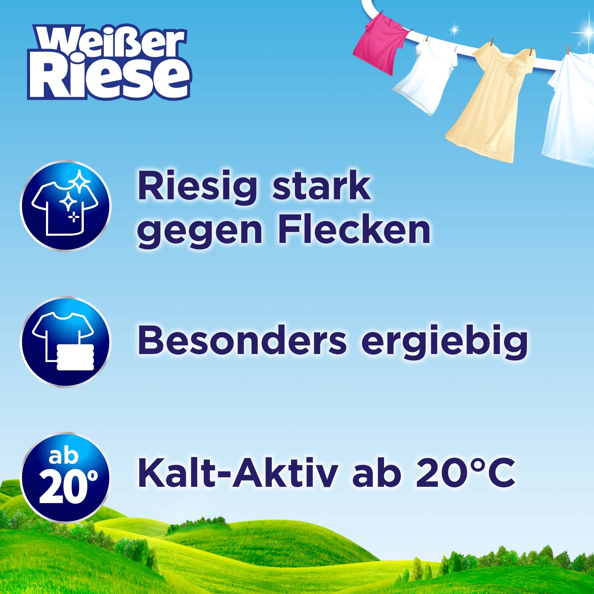 Weißer Riese Color Gel 200 WL (8 x 50 Waschladungen), Color Waschmittel sorgt für strahlend saubere Wäsche & wirkt riesig stark gegen Flecken, Kalt-Aktiv schon ab 20° C, 100% recycelbar*