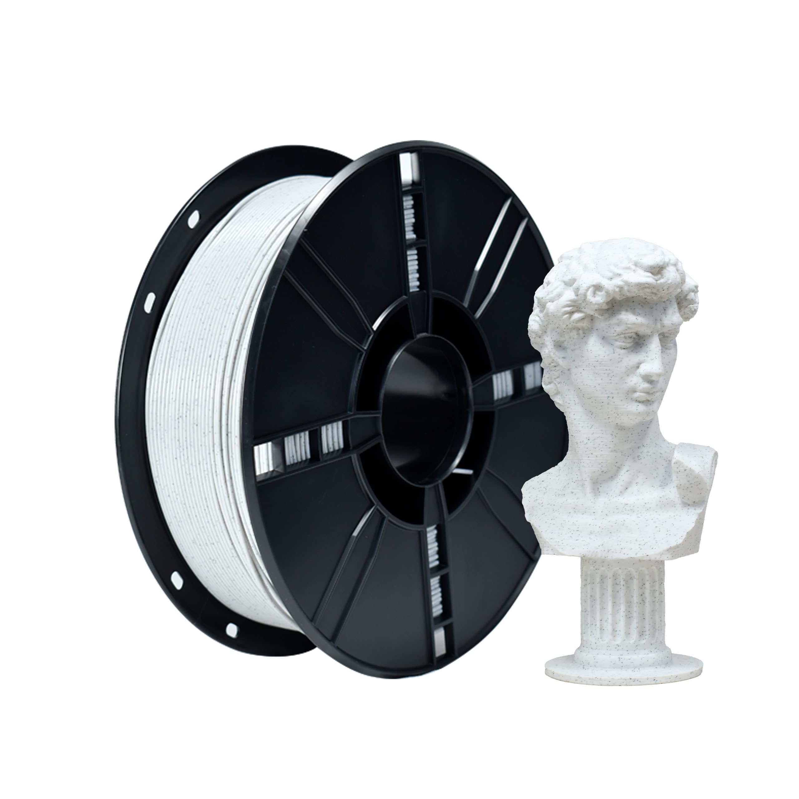 iBOSS 3D PLA+ Filament 1.75mm 1Kg Marble, 1.75MM 3D Filament, 3D Printer Filament PLA Pro Tougher and Stronger, Dimensional Accuracy +/- 0.02mm Fits for Most FDM 3D Printers(Marble White)