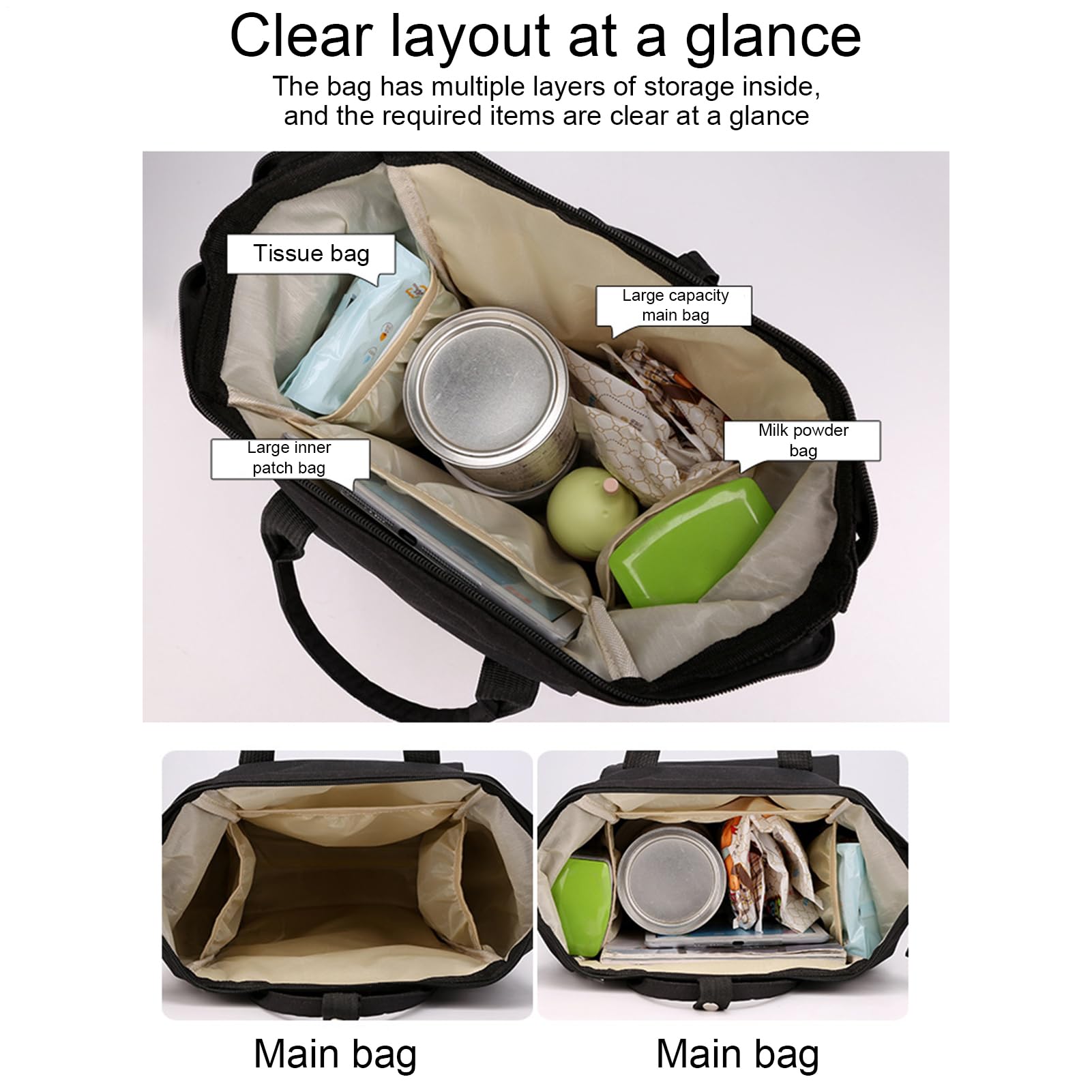 Generico Rucksack für Babybeutel – Rücken-Wickel-Paket | verstellbare | Windeltasche mit großer Kapazität | für Kinder | Multifunktionaler Windelrucksack für unterwegs