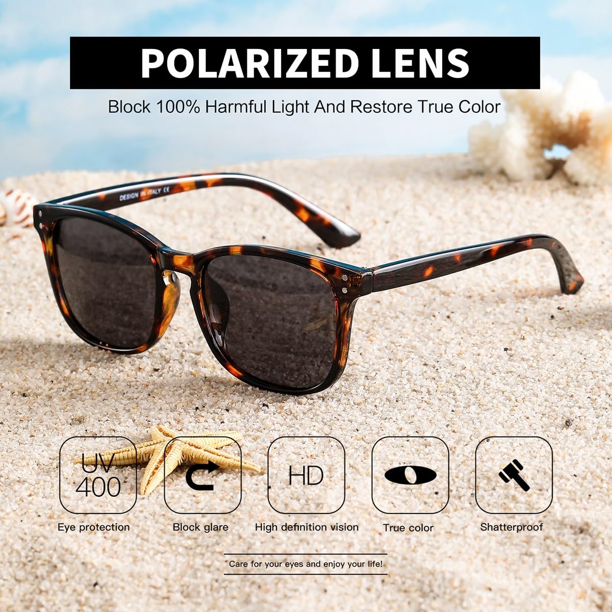 Lentes de sol polarizados para mujer, estilo clásico, retro, moderno, con protección UV 400 (paquete de 3), A3 marrón transparente+marrón degradado+gris tortuga oscuro (paquete de 3) 5