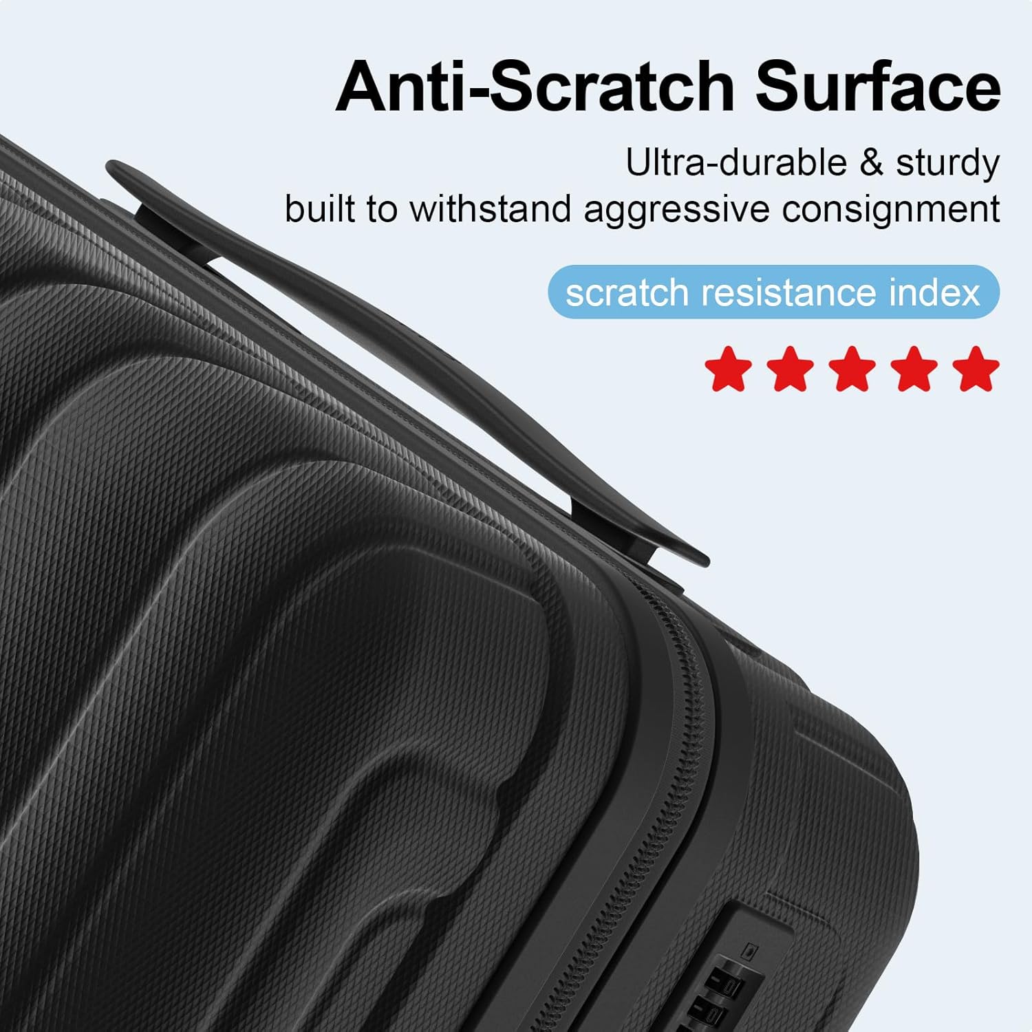 MGB Checked Luggage, Large PC Hard Shell Suitcase with TSA Lock & 360° Double Spinner Wheels, Lightweight Scratch Resistant Luggage for Travel & Business