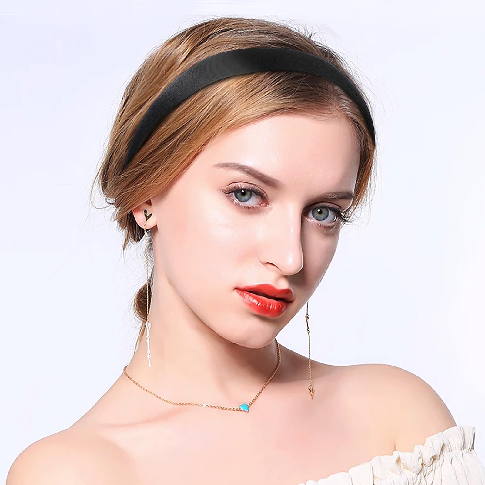VELSCRUN 10 Fasce Per Capelli In Raso Bianche E Nere - Larghe 4 Cm - Morbide E Elastiche - Accessori Per Donne E Ragazze - Ideali Per Costumi E Uso Quotidiano