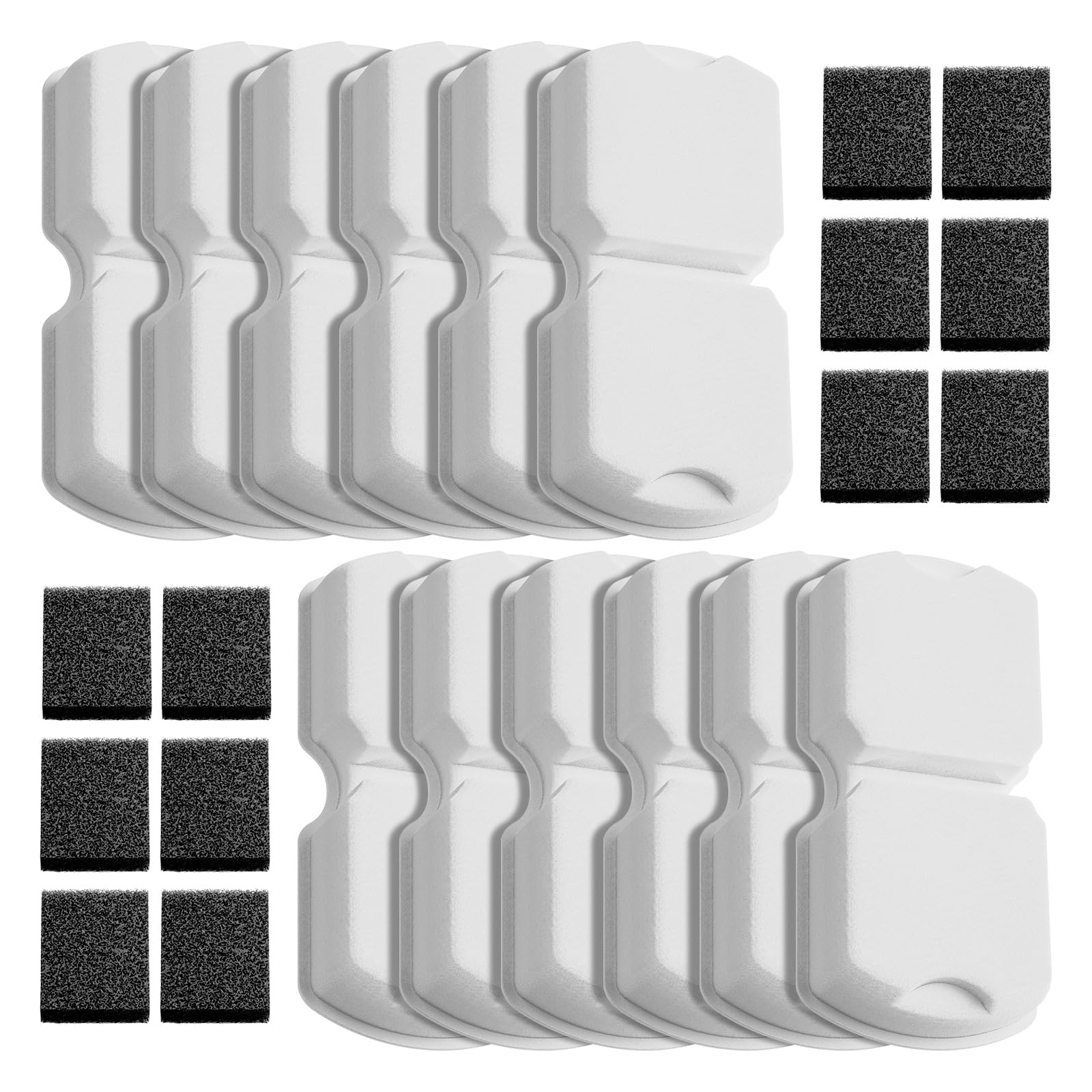 IHOUONE Cat Water Fountain Filter: 24 Cat Fountain Filters - 12 Carbonfilter + 12 Sponges Suitable for Stainless Steel Pet Dispenser
