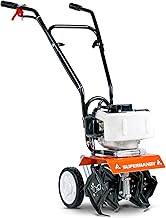 SuperHandy 52cc 2 Stroke Gas Mini Tiller Cultivator - 1.8HP, 4 Adjustable Steel Tines, Forward Rotation, 10" Tilling Width - Ideal for Garden, Lawn, Soil Cultivation, Weed & Digging