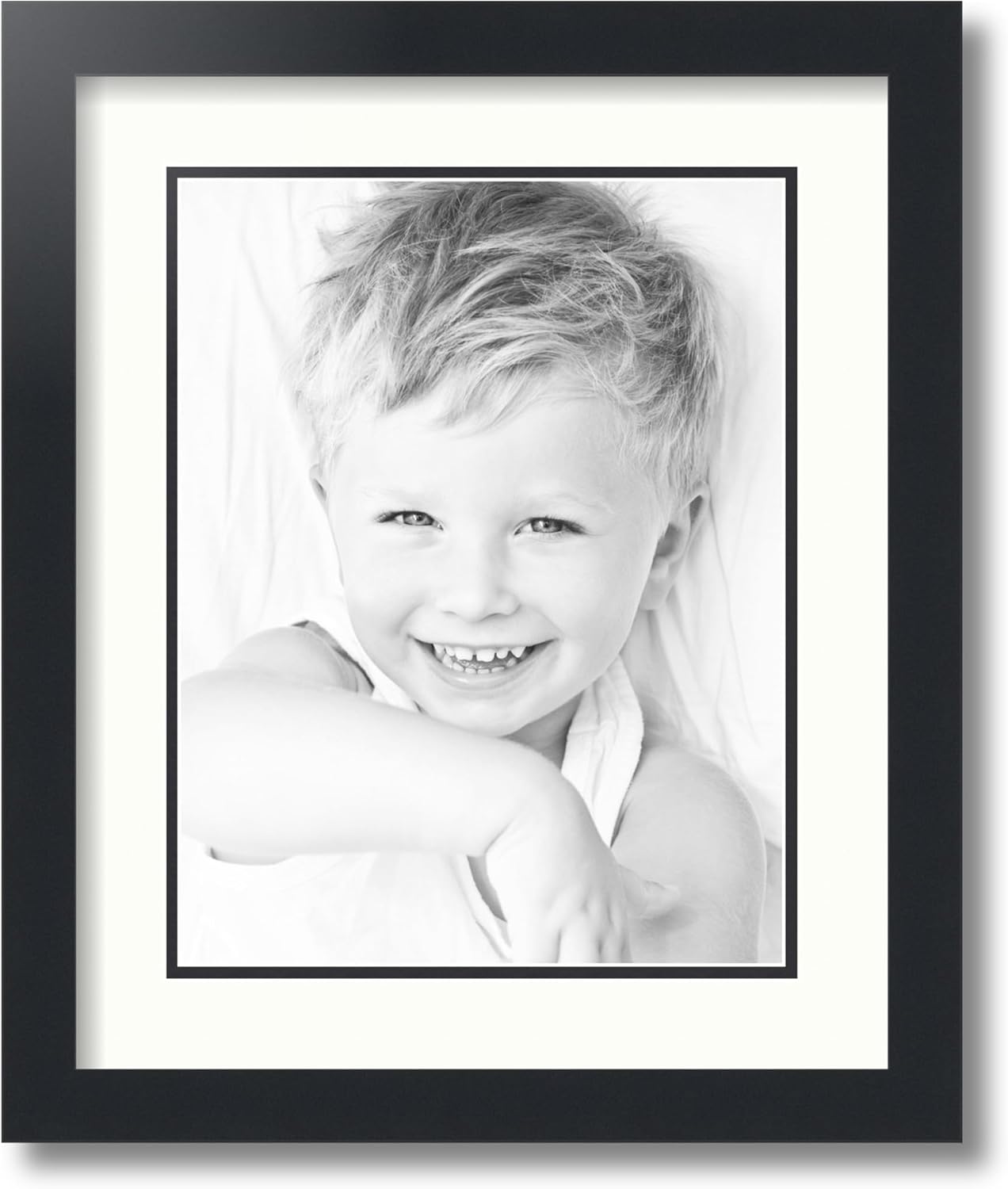 Art to Frames Double-Multimat-641-754/89-FRBW26079 Collage Photo Frame Double Mat with 1 - 10x13 Openings and Satin Black Frame