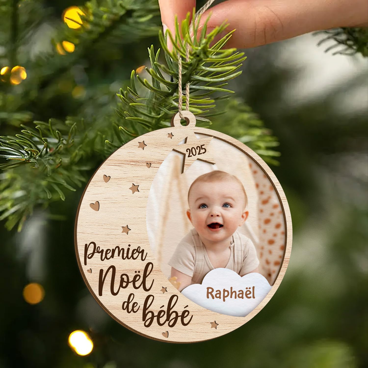 Ornement Noël Personnalisé - Premier Noël Bébé Acrylique - Cadeau Plus